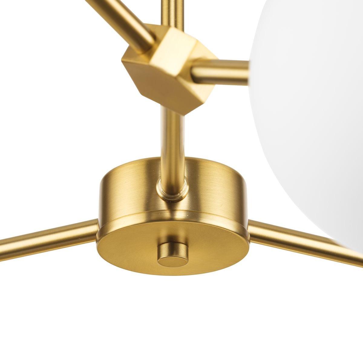 Progress Lighting Haas 6-Light Chandelier, Brushed Bronze, Etched Opal Glass, Design Series