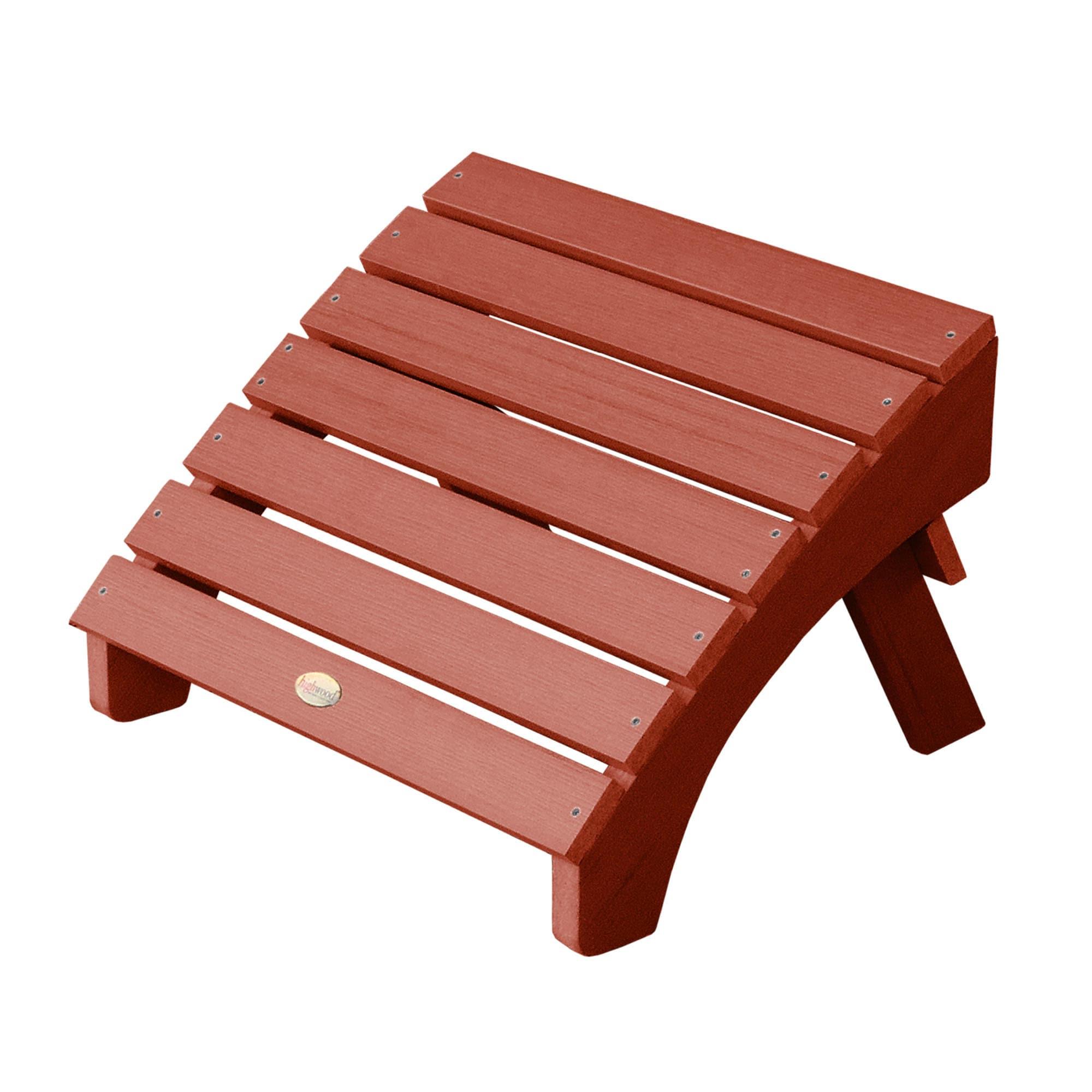Highwood AD-OTL1-RED Adirondack Folding Ottoman, Rustic Red
