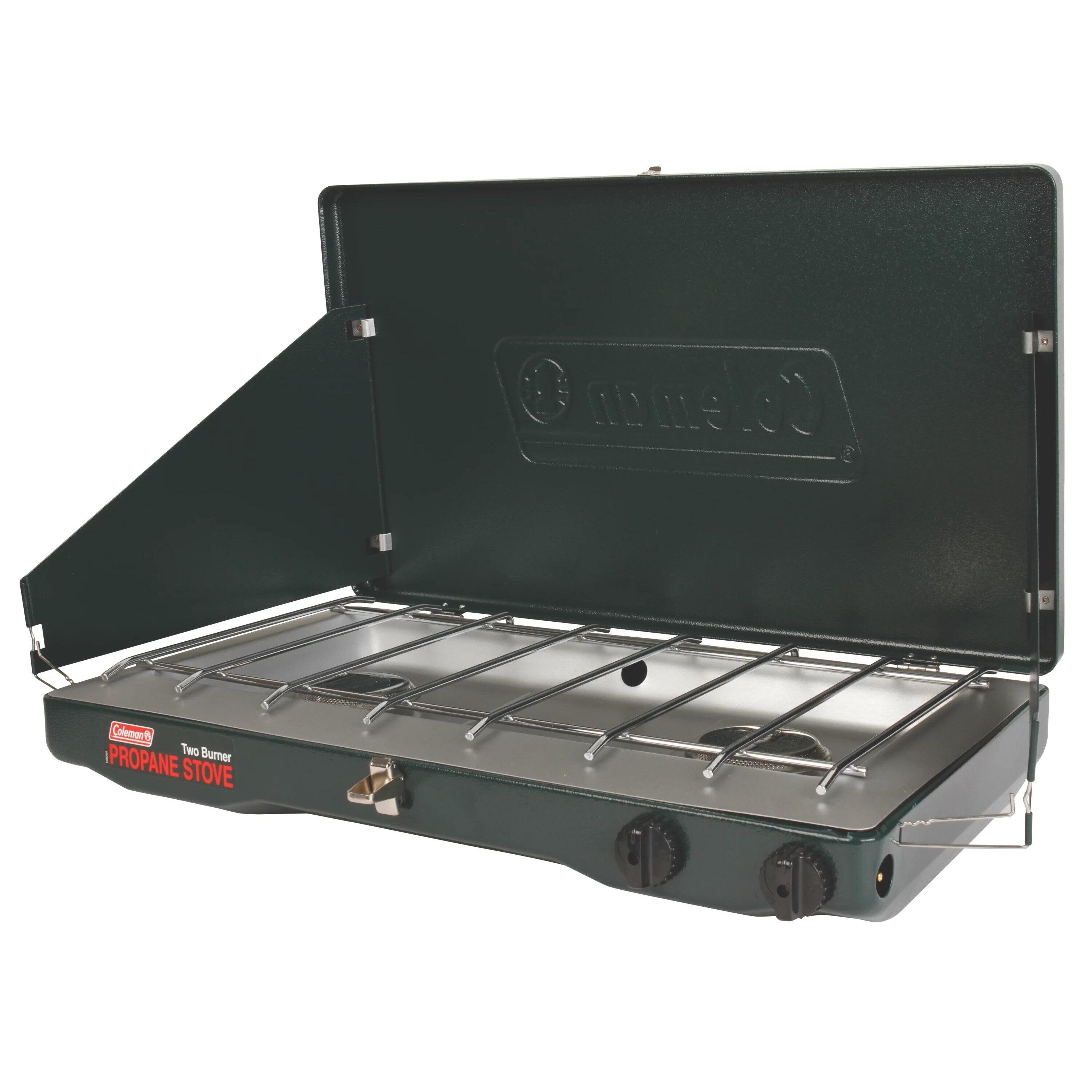 Coleman Matchlight 2-Burner Propane Stove, 10,000 BTU, Black