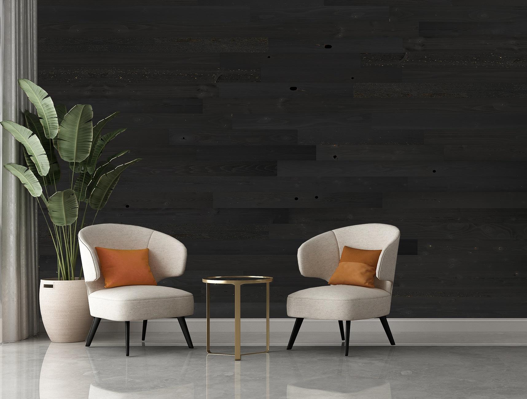 Black Ice Reclaimed Wood Peel & Stick Wall Planks