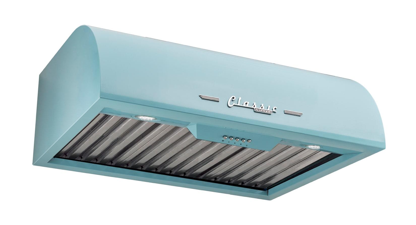 Classic Retro 24" 500 CFM Ducted Under Cabinet Range Hood with Stainless Steel Baffles and Light