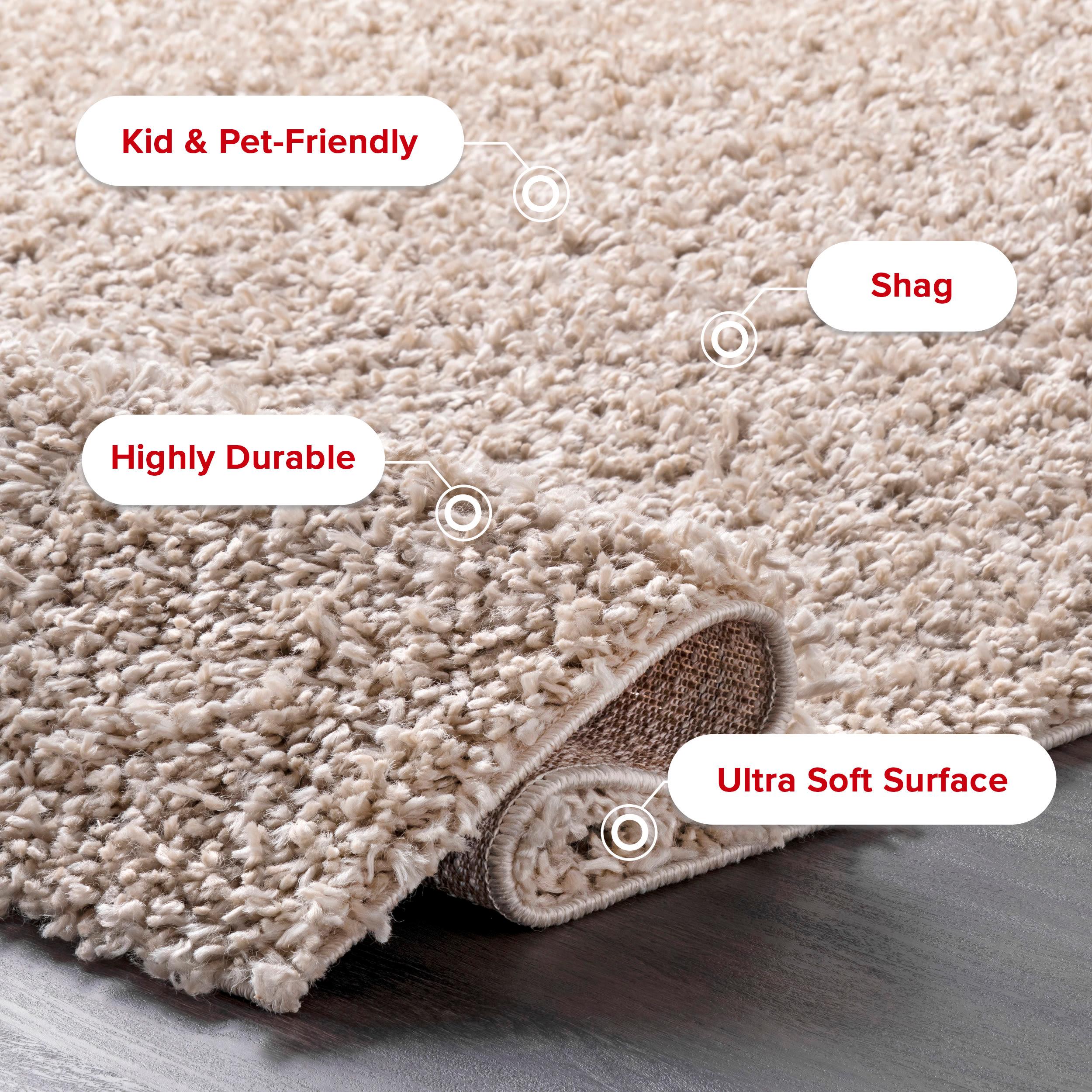 Nuloom Kara Solid 4x6 Shag Indoor Area Rug for Living Room Bedroom Dining Room Nursery, Beige