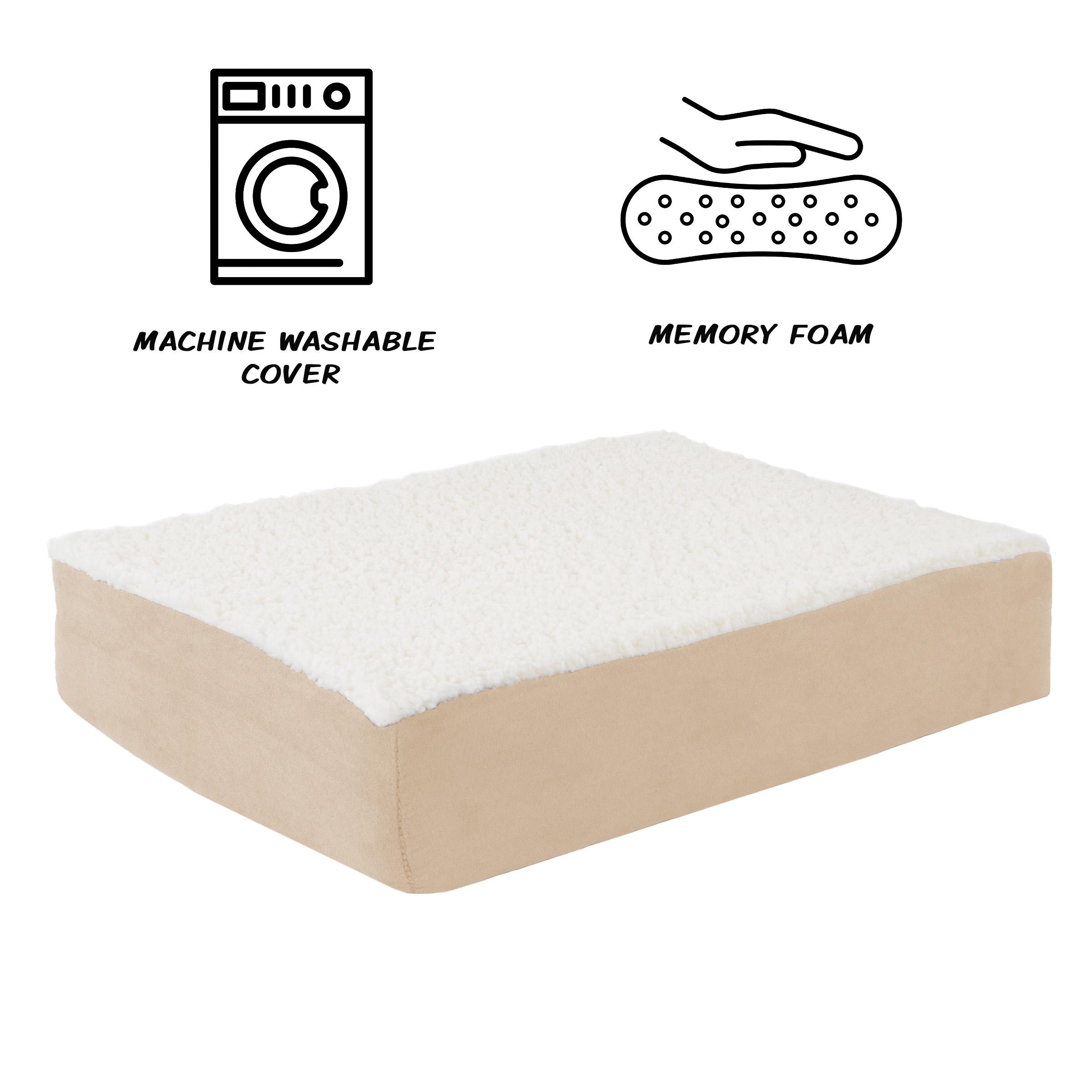 Pet Adobe Pet Bed With Orthopedic Memory Foam and Removable Cover - Tan