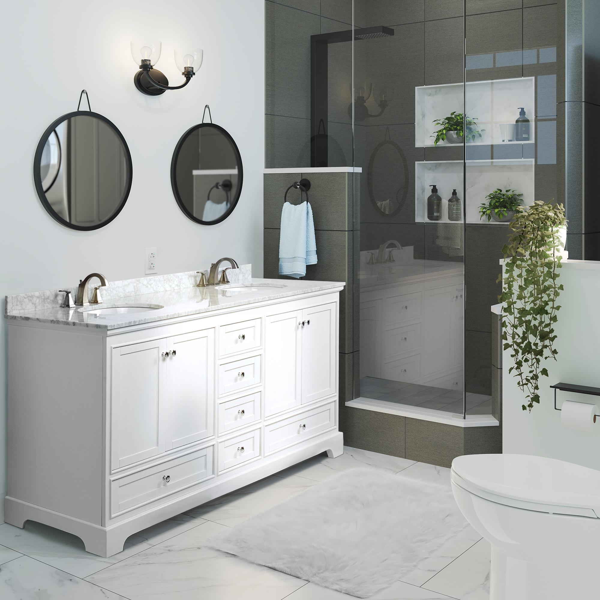 Deborah 80'' Double Bathroom Vanity with Marble Top