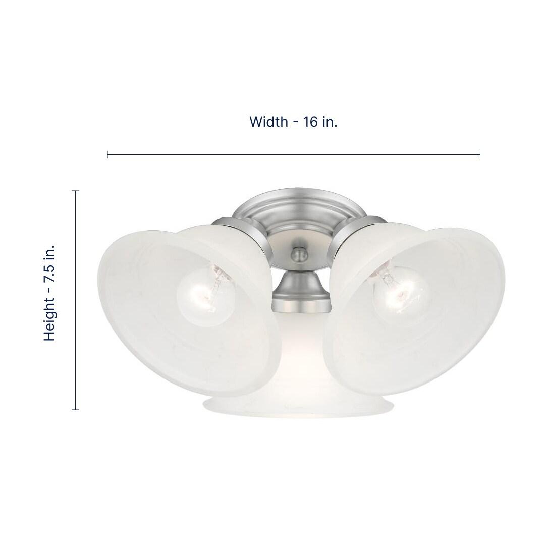 Livex Lighting Wynnewood 3 - Light Flush Mount in  Satin Nickel