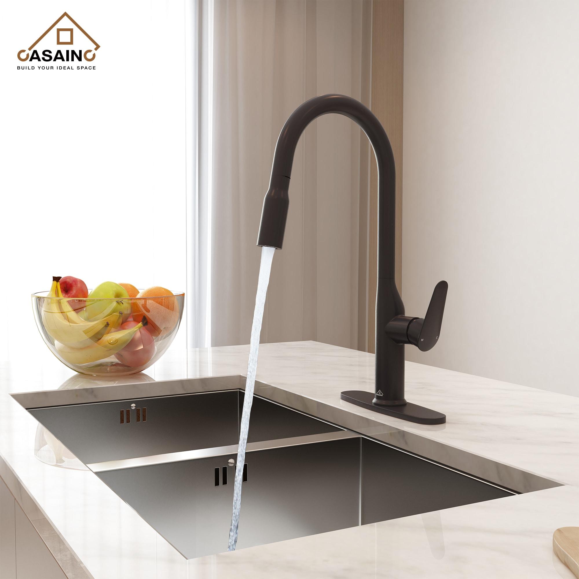 CASAINC Single-Handle Pull-Down Kitchen Faucet Single Hole Faucet