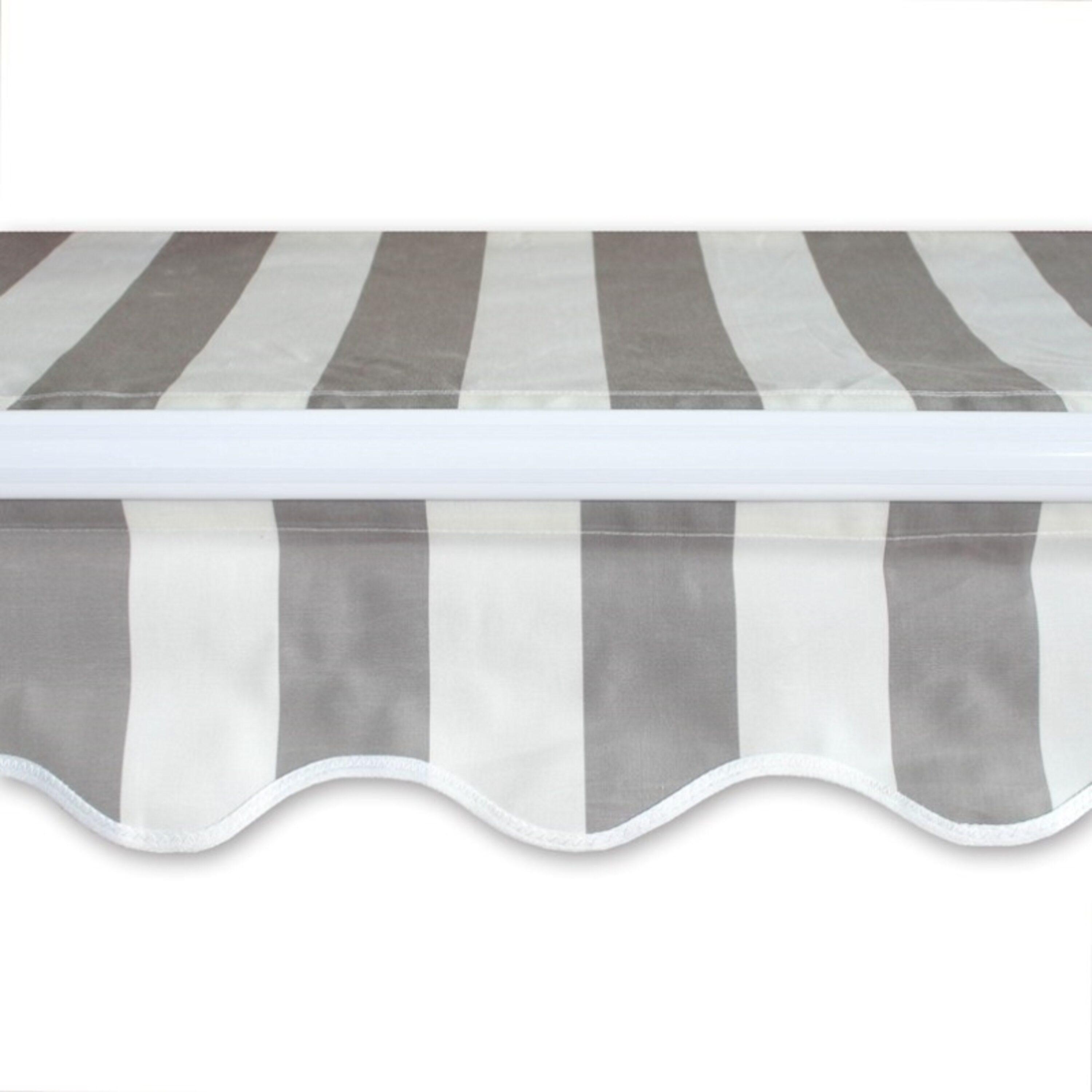 ALEKO 13'x10' Retractable Awning Fabric Replacement, Gray and White Striped