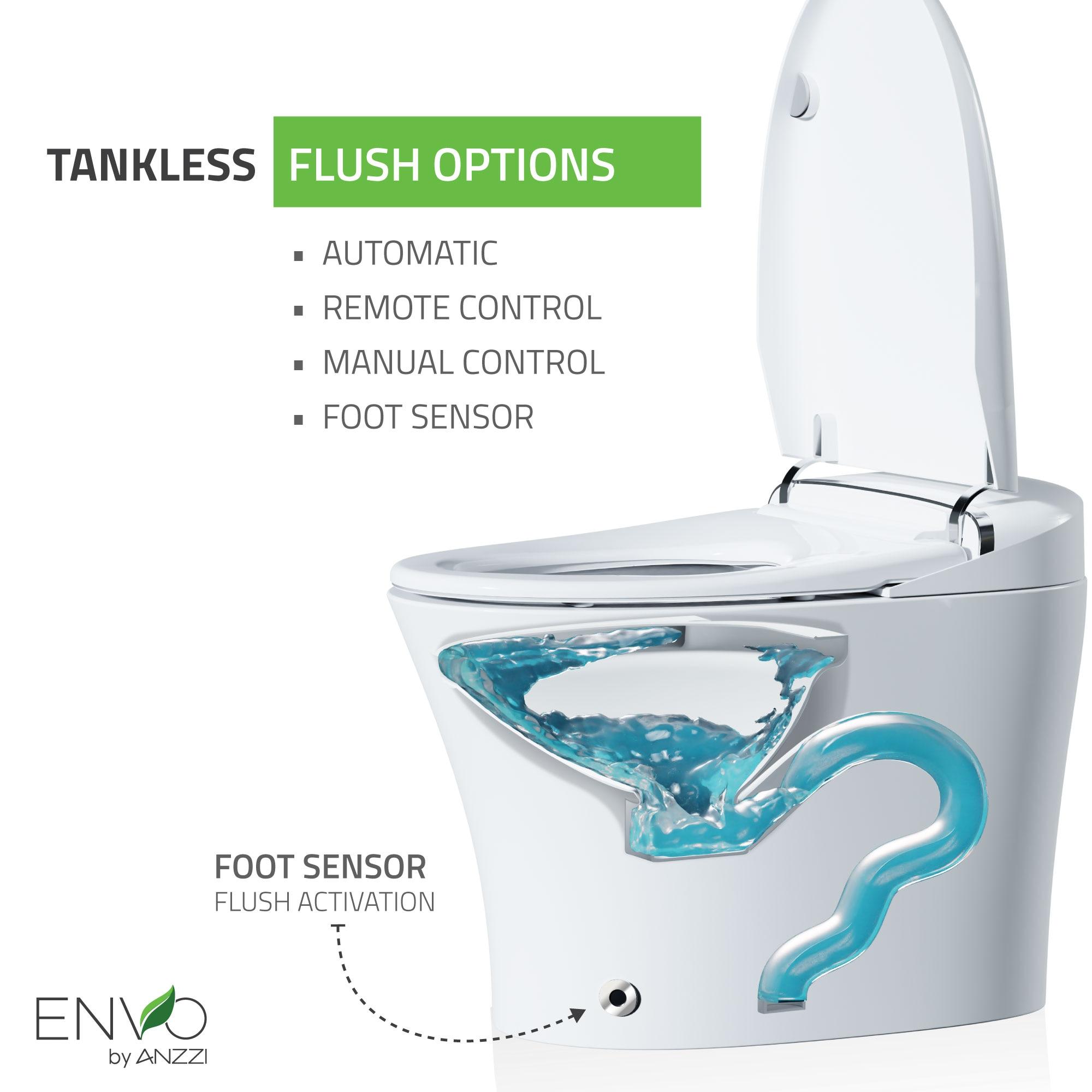 ANZZI Envo 1.28 Gallons GPF Elongated Comfort Height Floor Mounted Bidet Toilet (Seat Included)