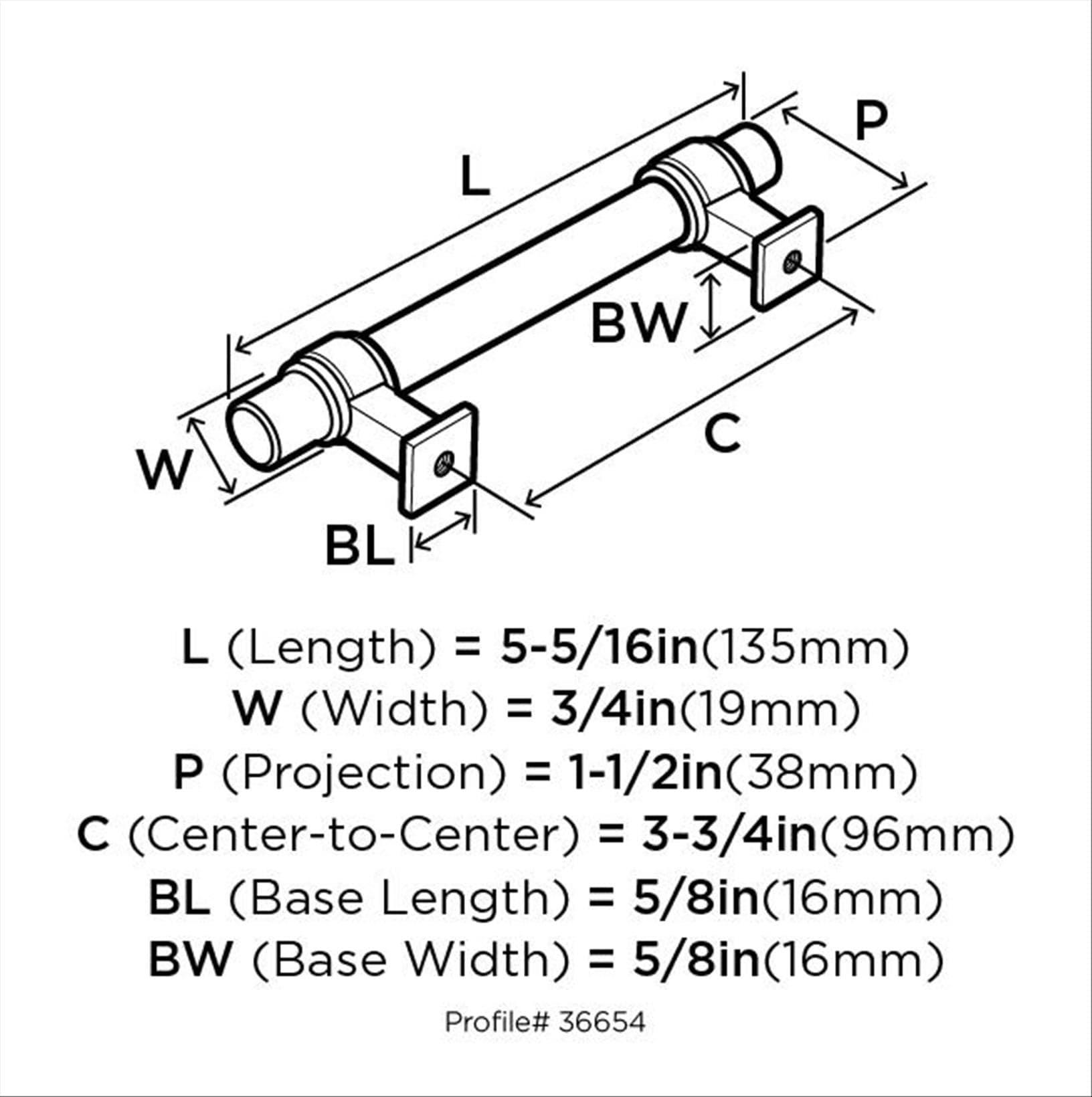 Glacio 3 3/4" Center to Center Bar Pull