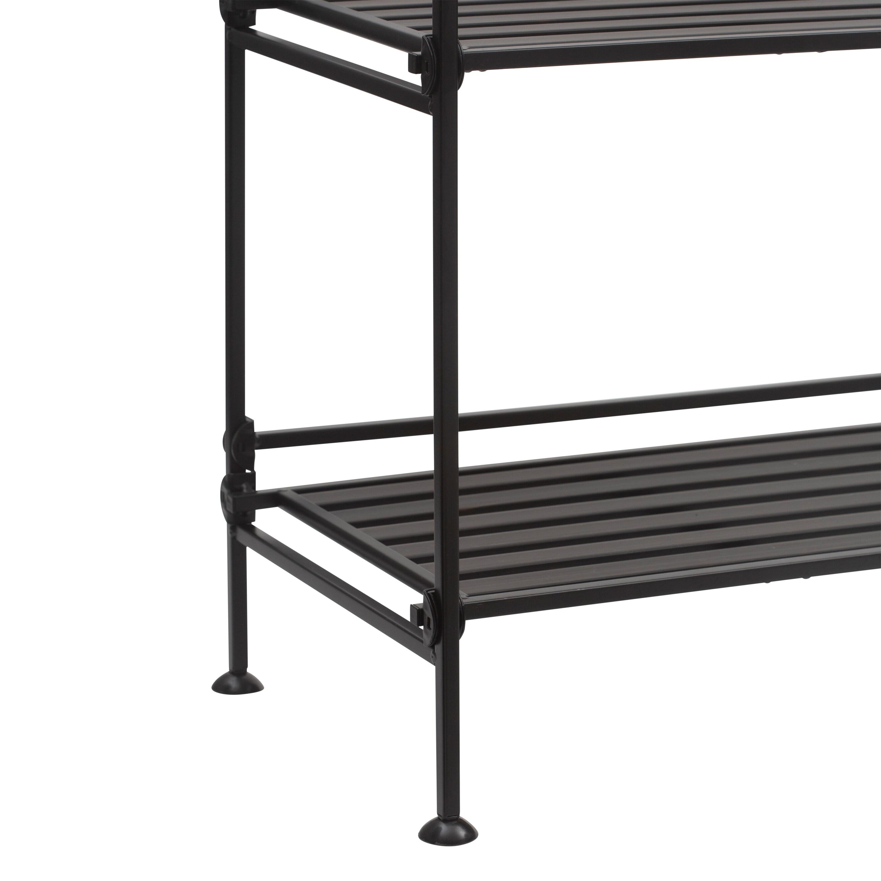 Organize It All 3 Tier Freestanding Storage Shelf Unit in Espresso