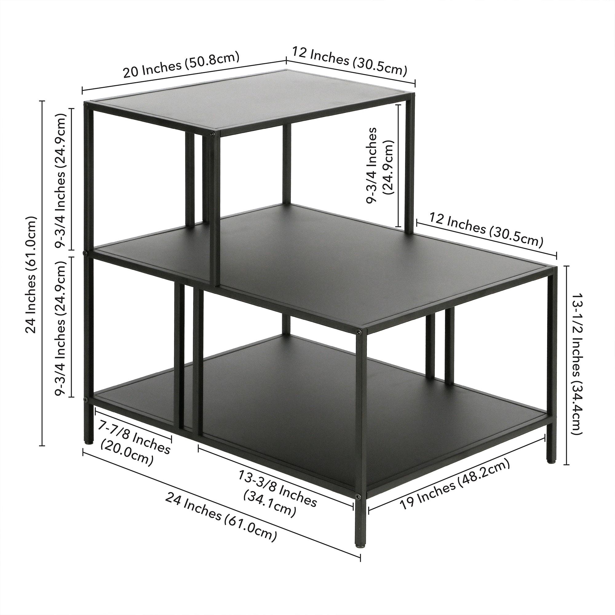 Evelyn&Zoe Cortland 20" Wide Rectangular Side Table, Blackened Bronze