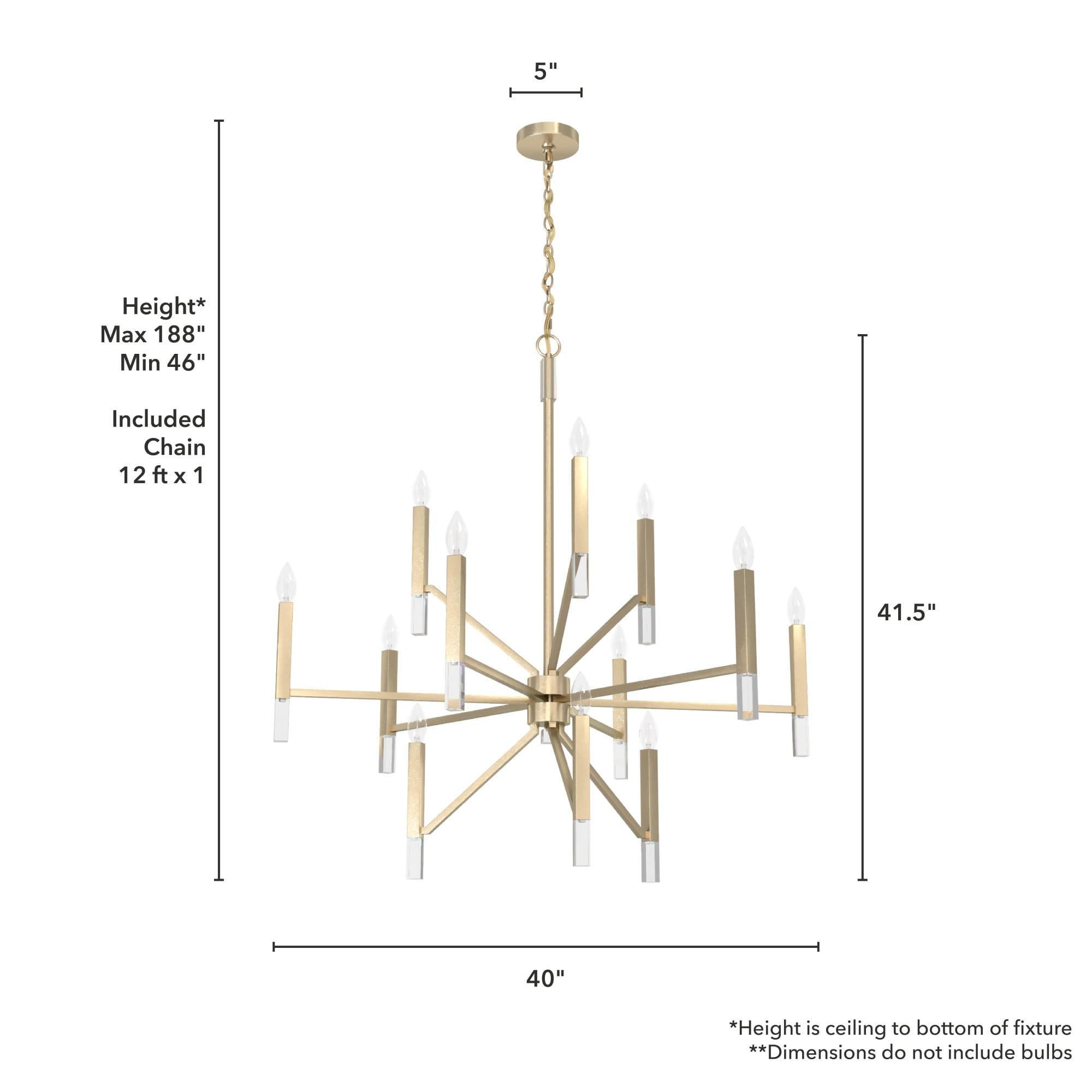 Sunjai 12 Light 3-Tier Sputnik Modern Linear Chandelier