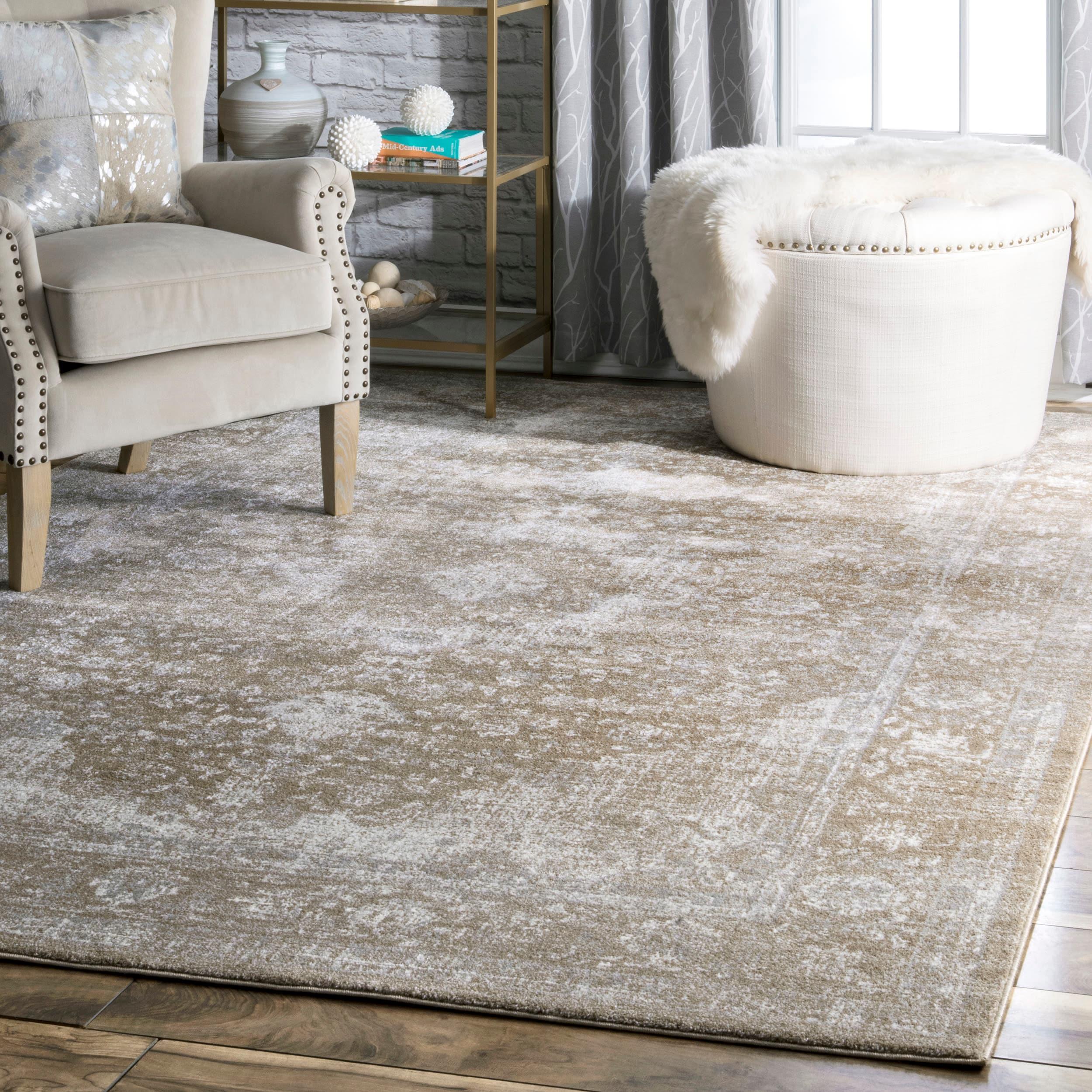 Nuloom Verona Oriental/Persian 5x7 Indoor Area Rug for Living Room Bedroom Dining Room Kitchen, Brown/Off White