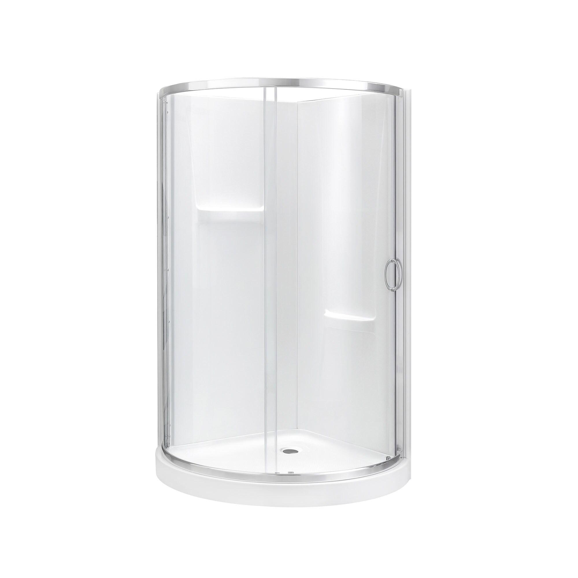 OVE Decors Breeze 40 in. Round Shower Kit w/ Clear, Base, Wall