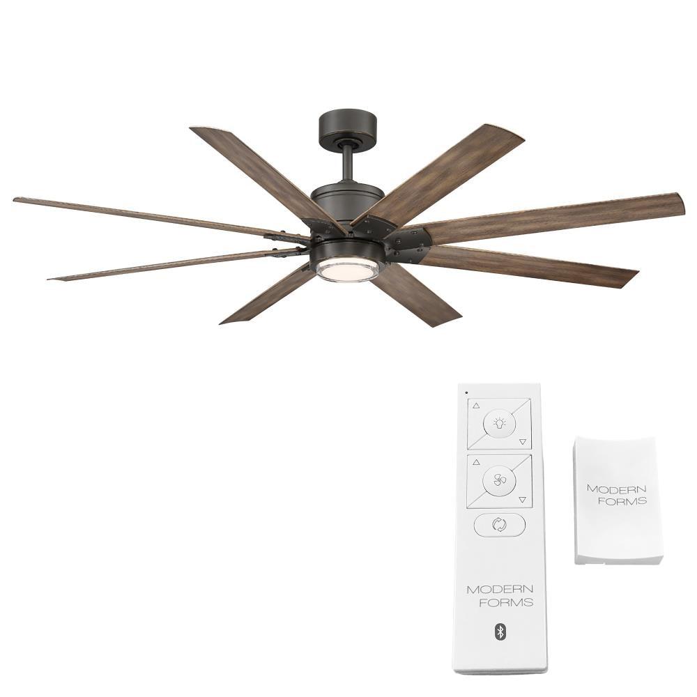 Modern Forms Renegade 8 - Blade Outdoor / Indoor Smart Ceiling Fan with Remote Control and LED Light Kit Included