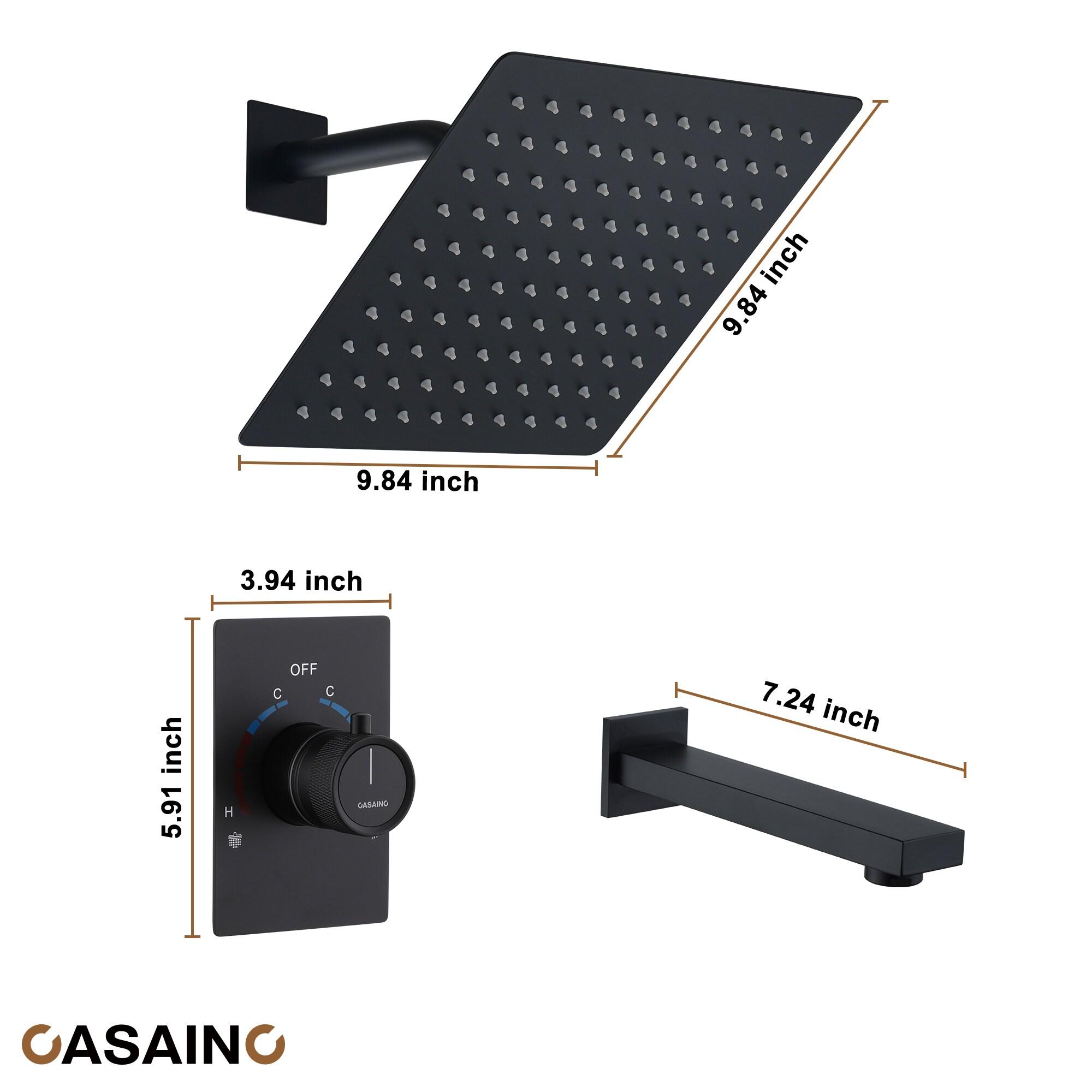 10 Inch Rainfall Shower System with Tilt Shower Head and Tub Spout with Rough in-Valve