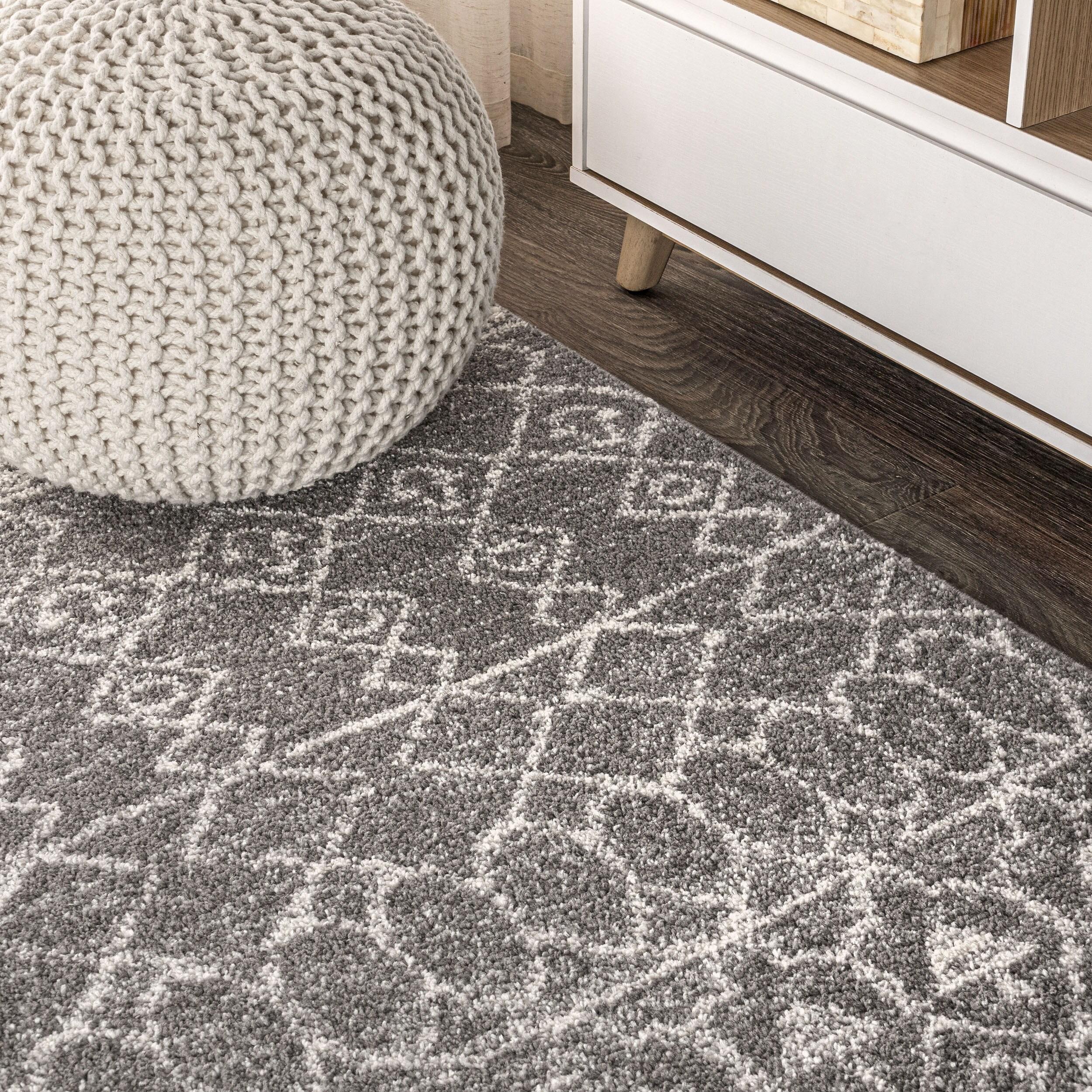 8'x10' Izil Moroccan Beni Souk Area Rug, Gray/Cream - JONATHAN Y