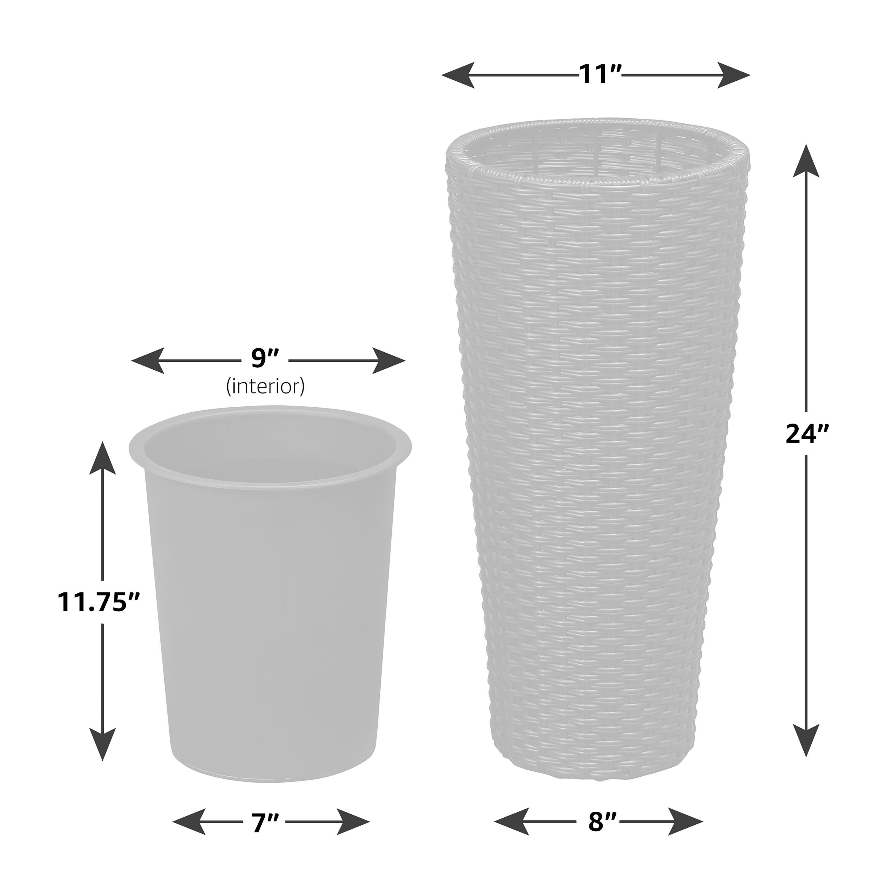Balkene Home Noah All-Weather Wicker Planter Set with Liners Tall Plant Decor Box for Outdoors & Indoors Patio Herb Garden - 2 Piece Set – Mocha