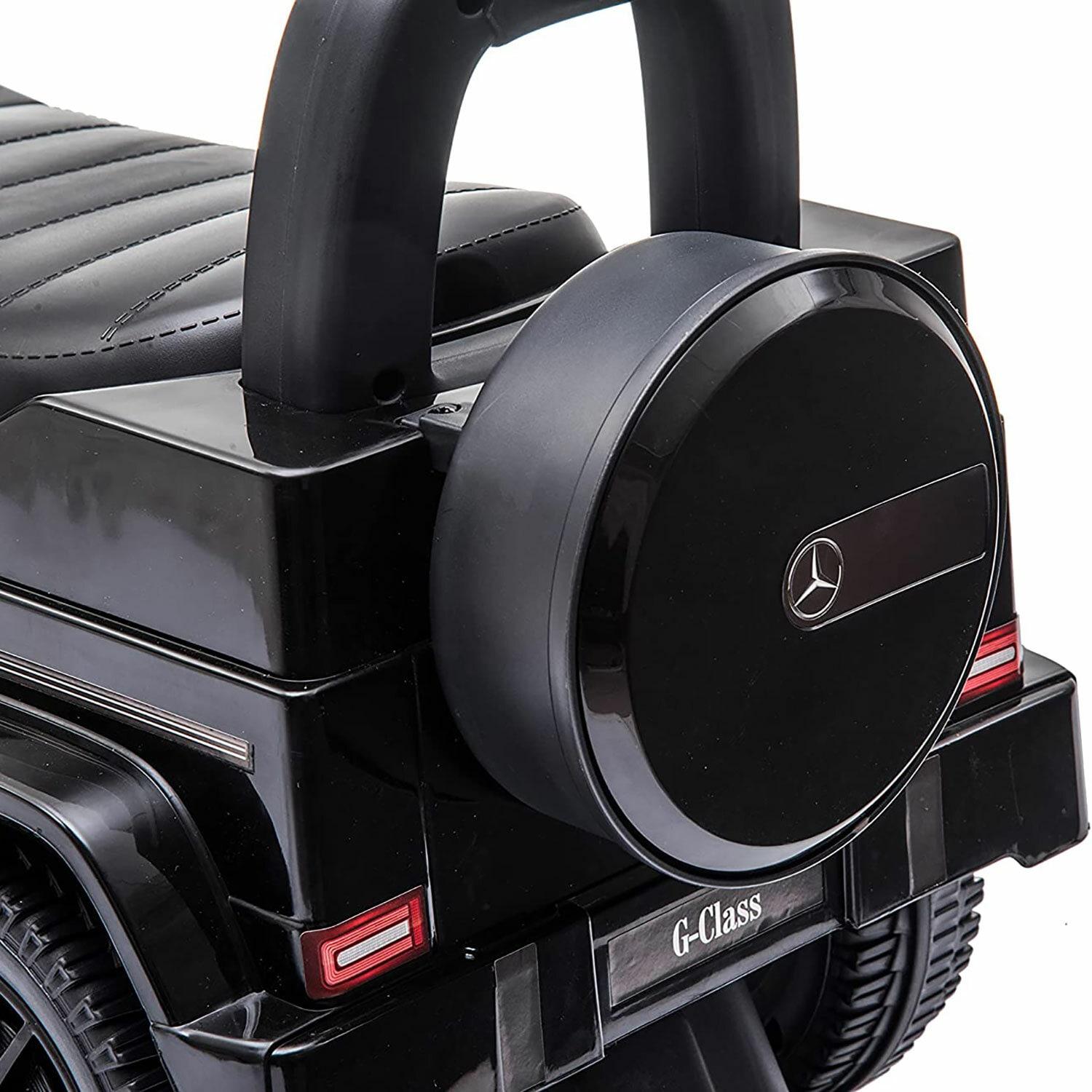 Best Ride On Cars Realistic Children's Mercedes G-Wagon Foot to Floor Ride Along Car & Push Behind Walker with Hidden Storage and Support Bar, Black