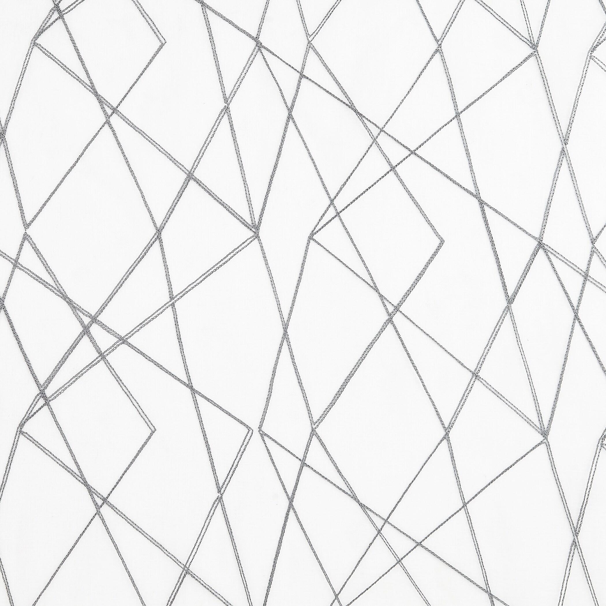 50"x84" No. 918 Light Filtering Abstract Geometric Embroidery Rod Pocket Curtain Panel Gray: Modern Indoor Decor