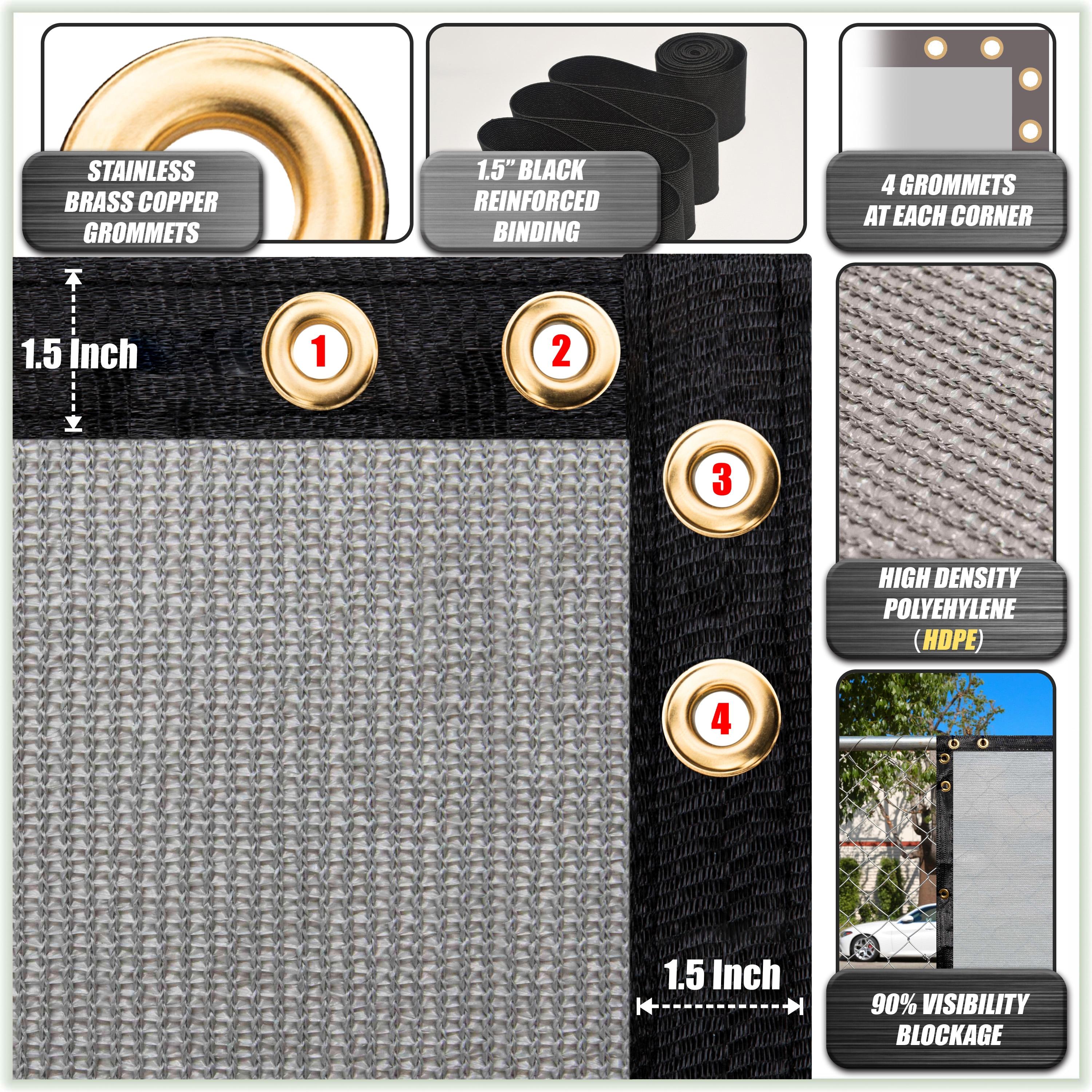 Colour Tree 50' x 8' Grey Polyethylene Outdoor Panel Privacy Screen