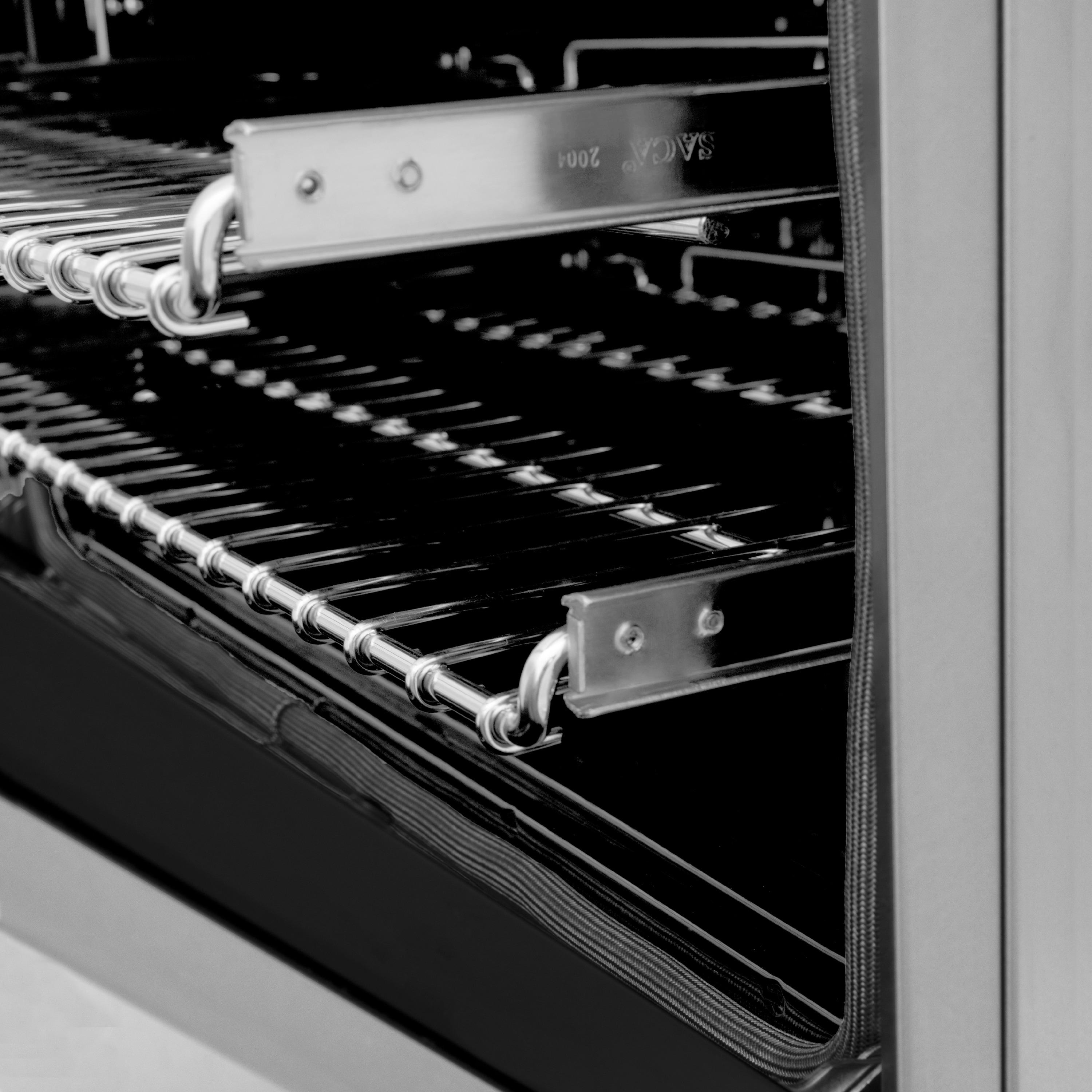 ZLINE 24" 2.8 cu. ft. Dual Fuel Range with Gas Stove and Electric Oven in Stainless Steel and Black Matte Door (RA-BLM-24)
