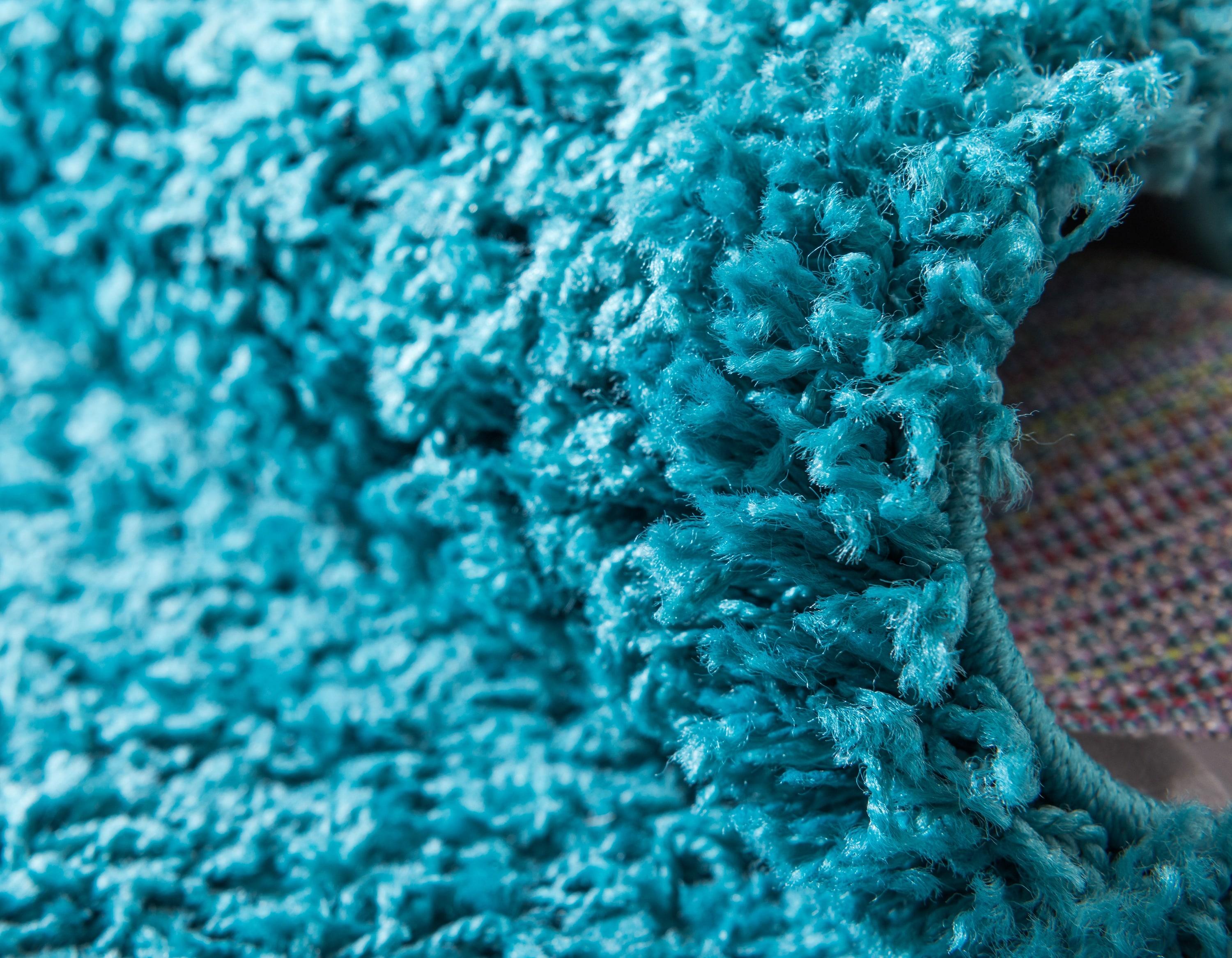 Unique Loom 8' 0 x 10' 0 Solid Shag Deep Aqua Blue Area Rug