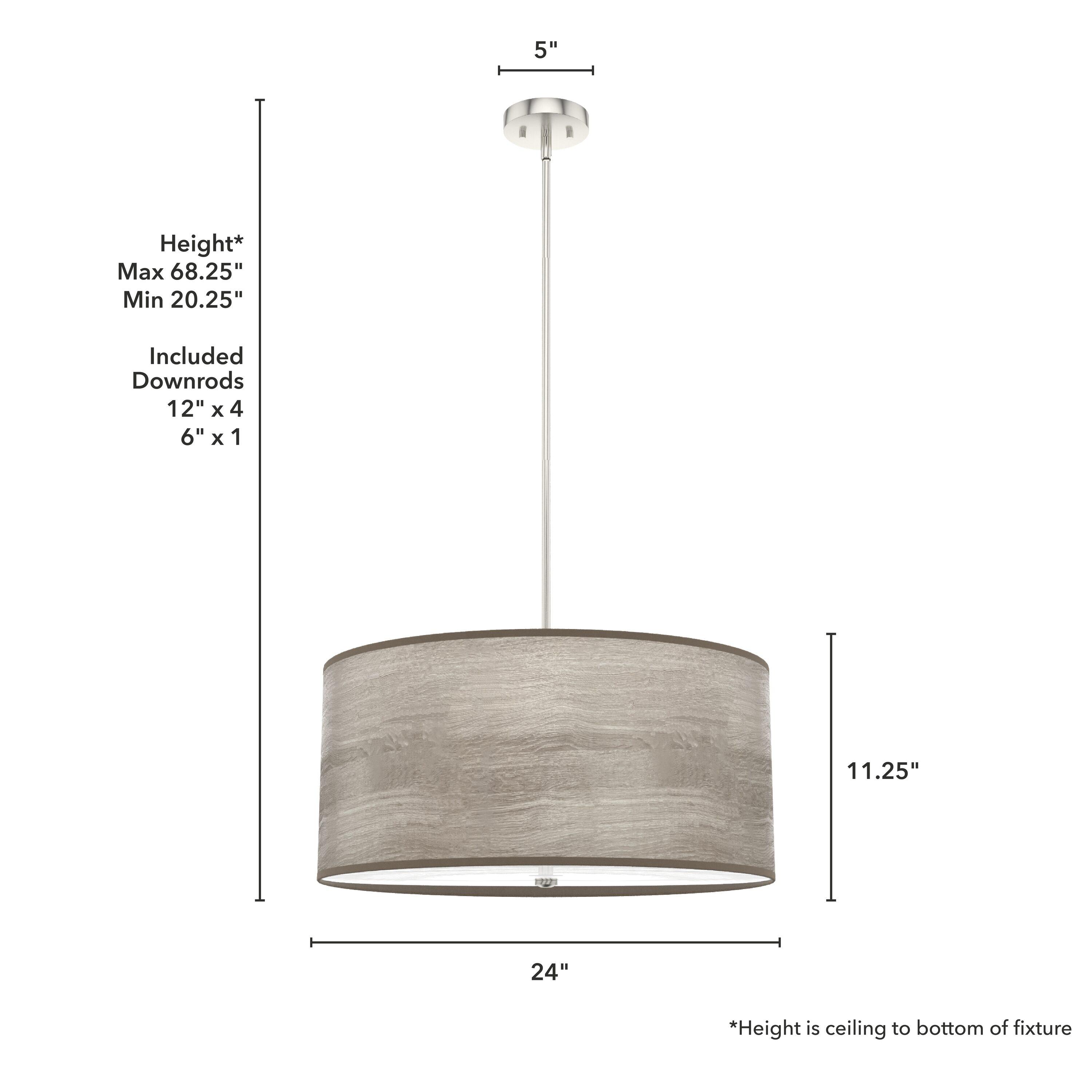 Hunter Solhaven 24 Pendant Solhaven 4 Light 24" Wide Pendant - Light Gray Oak