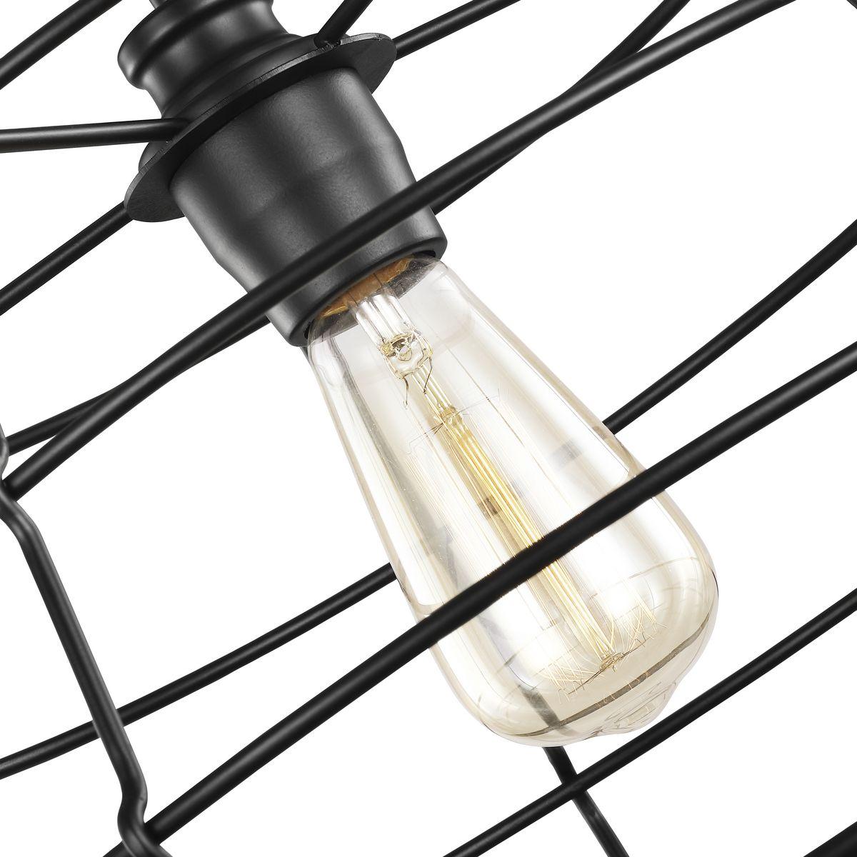 Progress Lighting Chambers 1-Light Pendant, Matte Black, Wire-Frame Shade