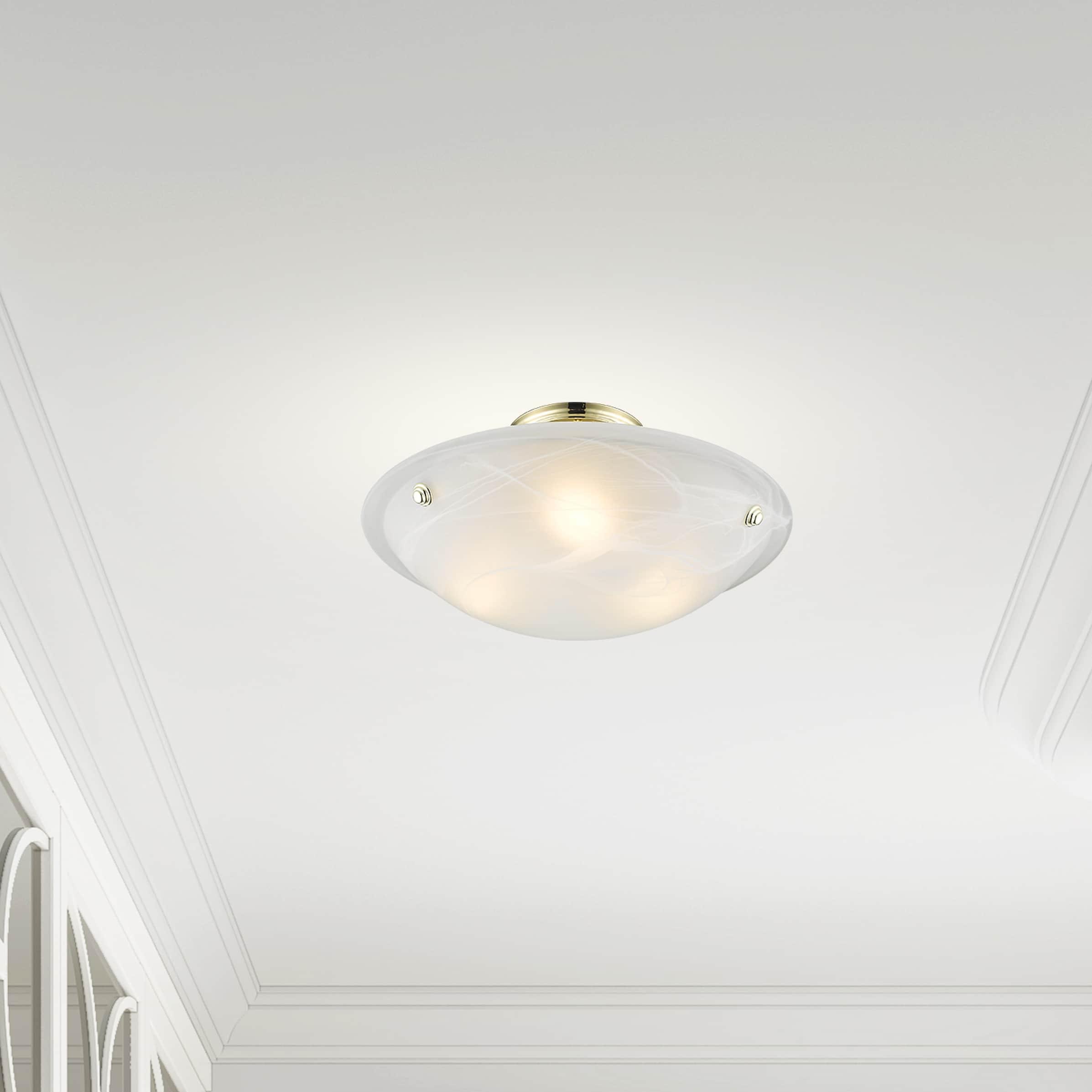 Livex Lighting Oasis 3 - Light Flush Mount in  Polished Brass