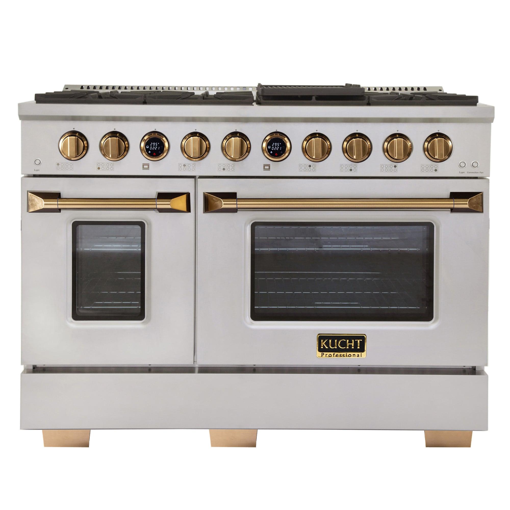 48 in. 6.7 cu. ft. 8 Burners Dual Fuel Range for Propane Gas in Stainless Steel.