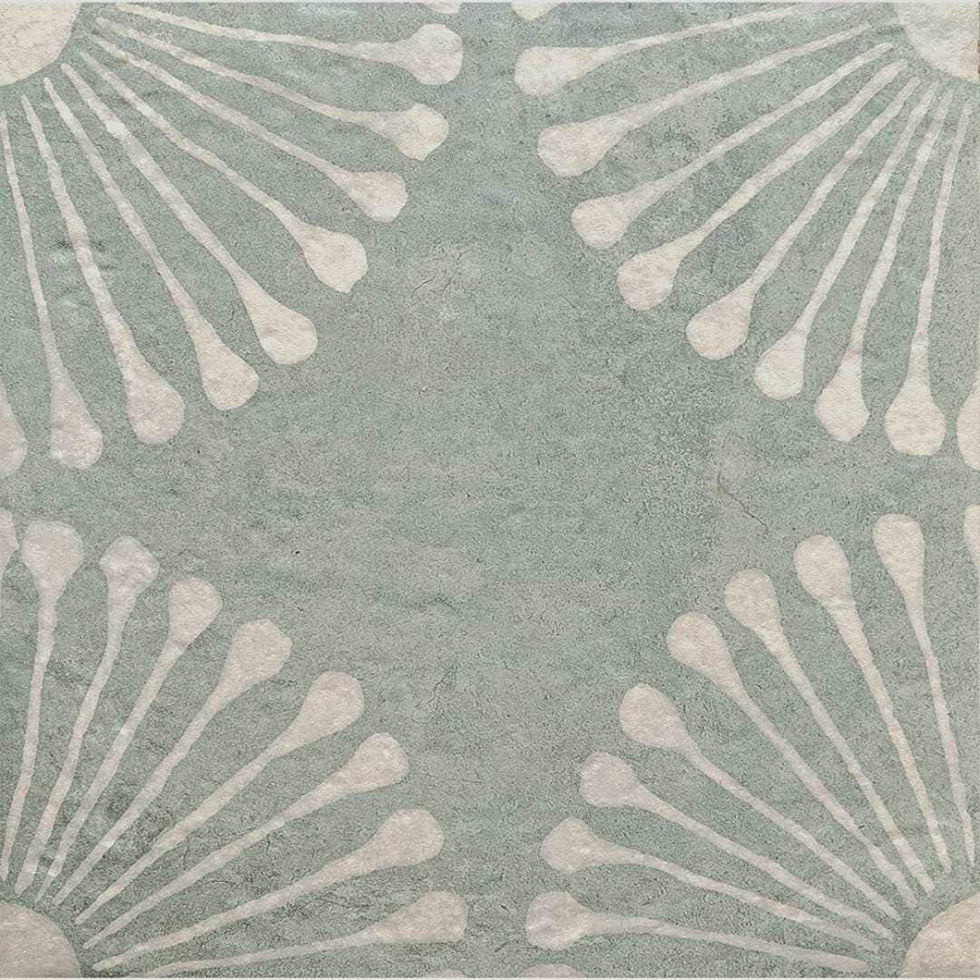 The Tile Life Amanecer Verde Porcelain Encaustic Tile Sample - 8 x 8 in. - 1-Piece - Floor, Wall & Backsplash