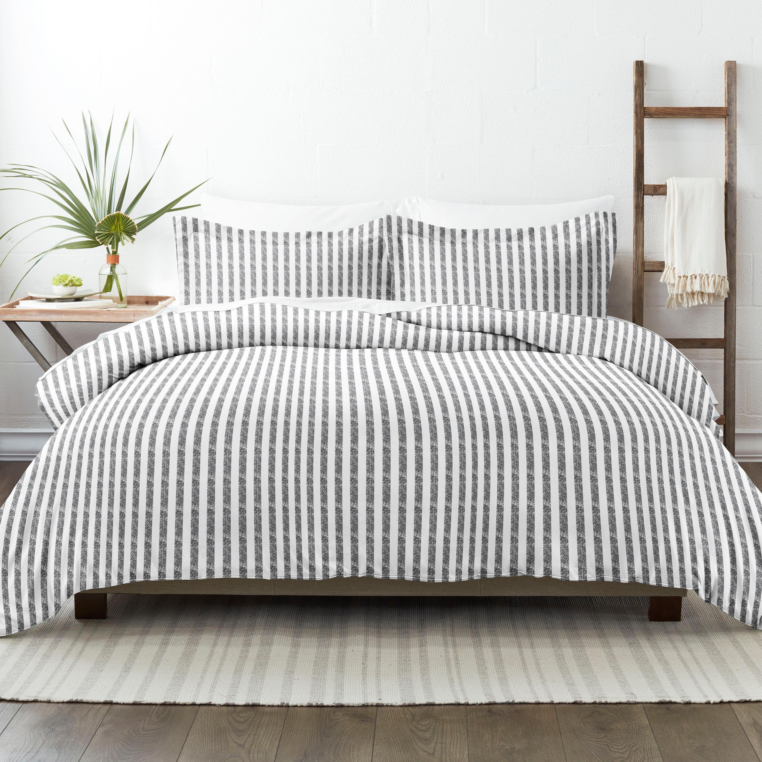 3 Piece Rugged Stripe Pattern Duvet Cover Set