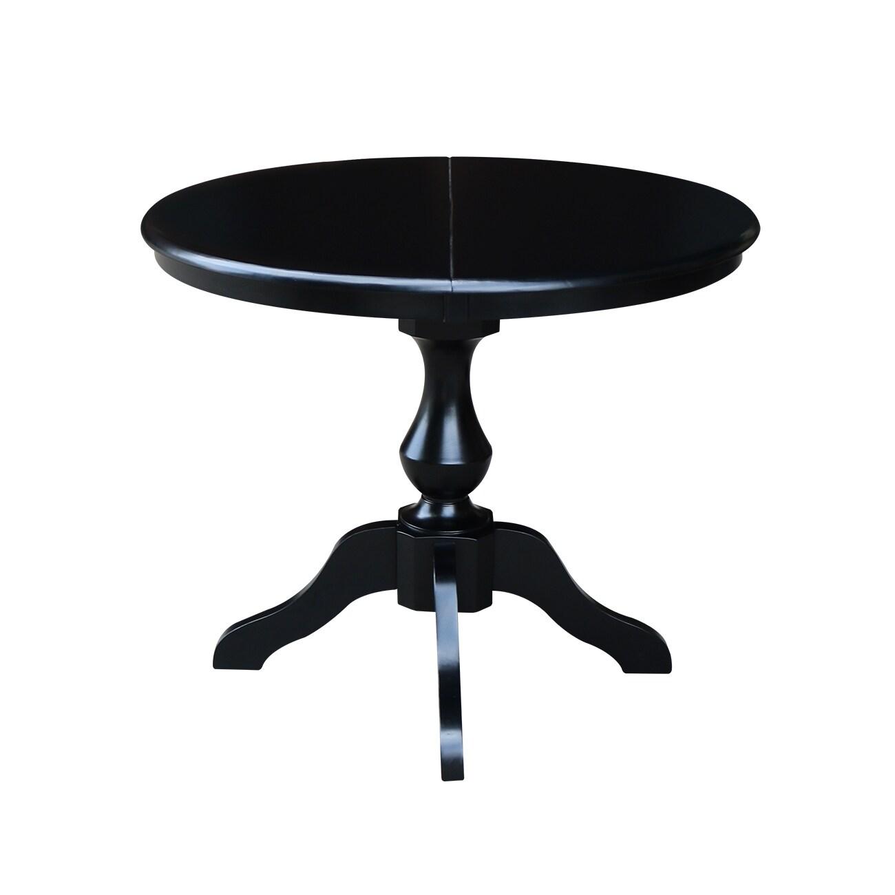 36" Kent Round Top Pedestal Dining Table with 12" Leaf - International Concepts