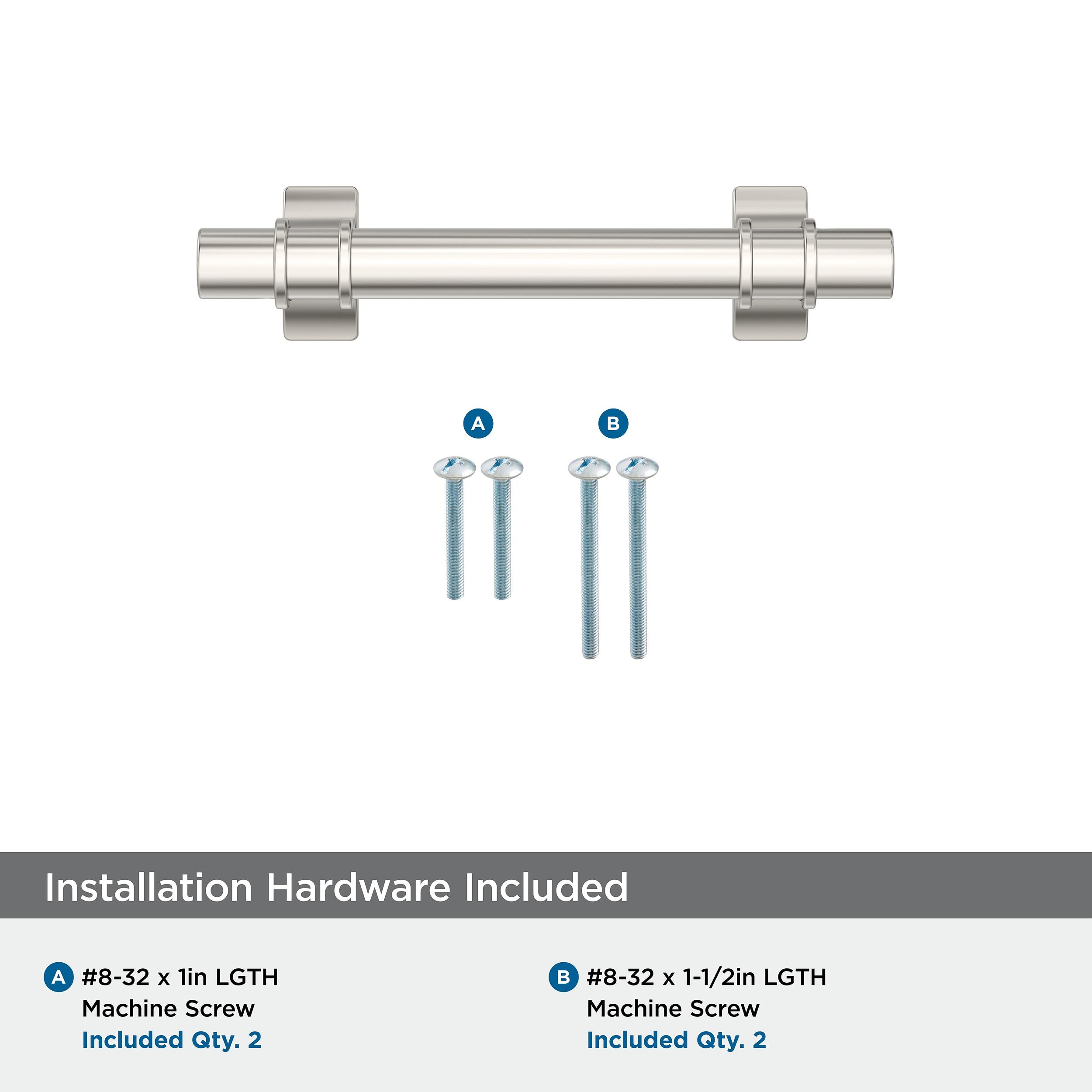 Amerock Davenport 3 inch (76mm) Center-to-Center Polished Nickel Cabinet Pull