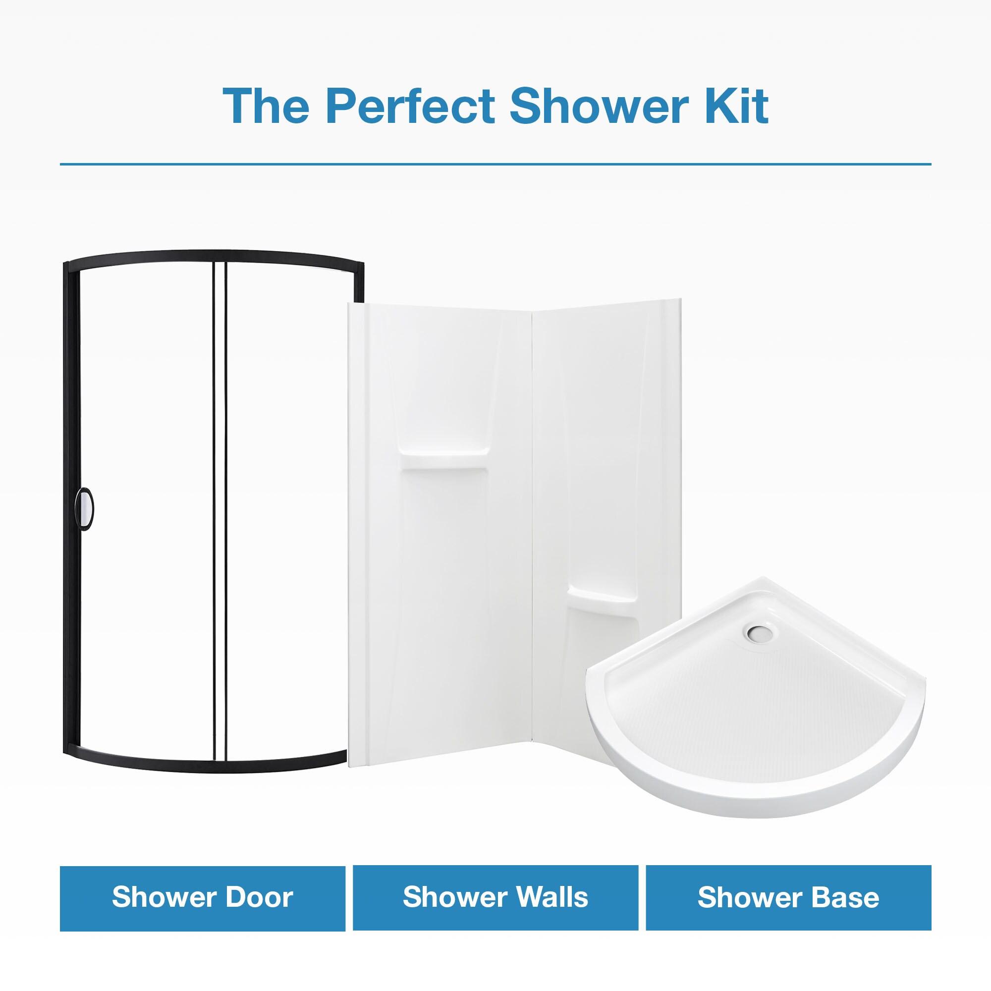 OVE Decors Breeze 33 in. Round Shower Kit w/ Clear, Base, Wall