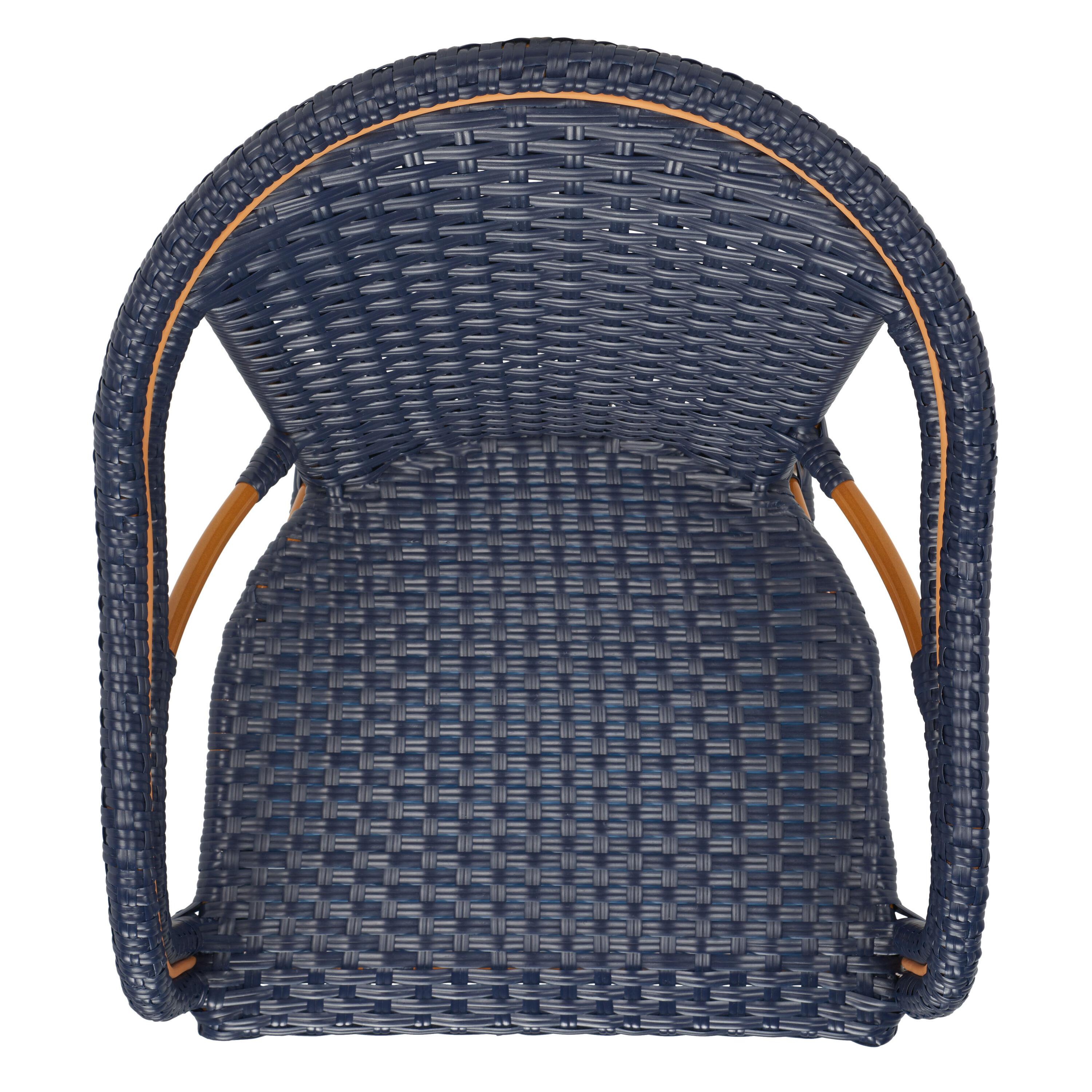 California Counter Stool With Arms - Indoor/Outdoor - PAT7533 - Navy - Safavieh