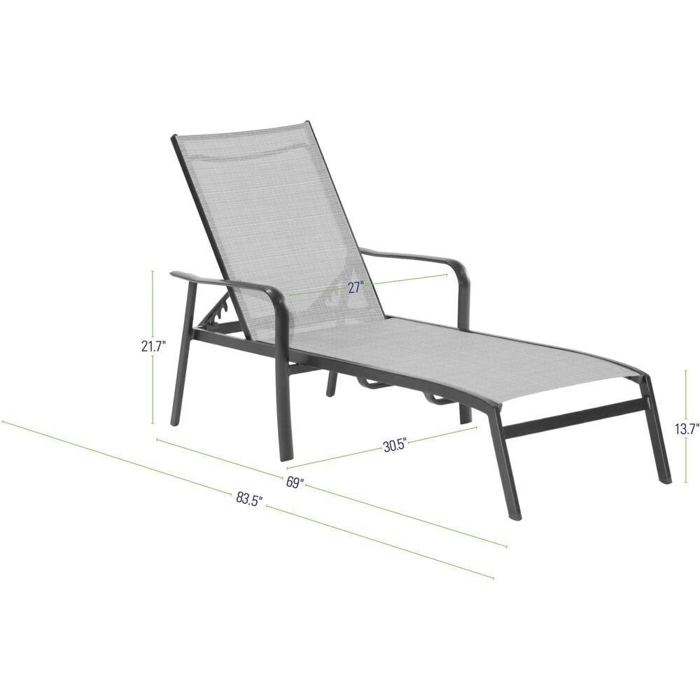 Hanover Foxhill All-Weather Commercial-Grade Aluminum Chaise Lounge Chair with Sunbrella Sling Fabric