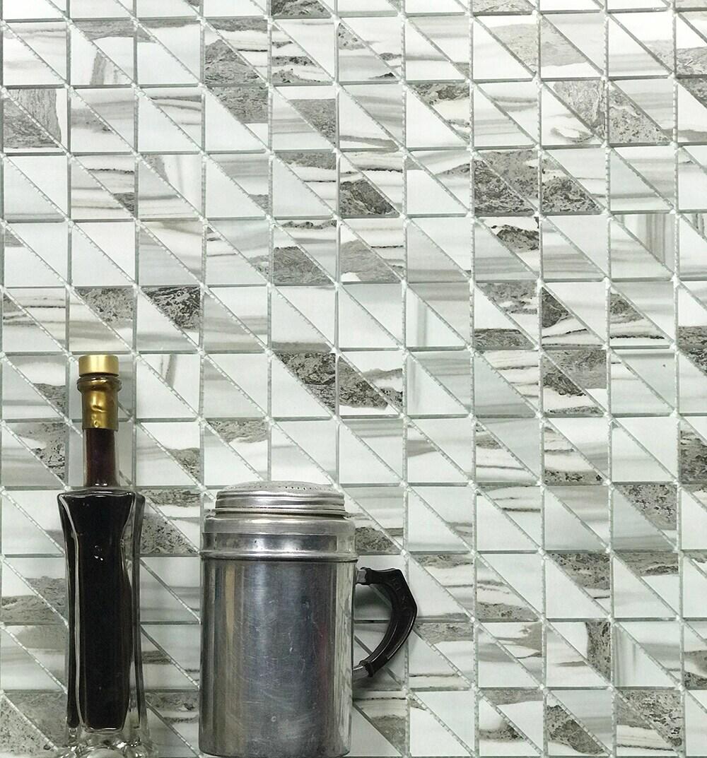 Art Deco Triangle 0.75" x 0.75" Glass Mosaic Tile