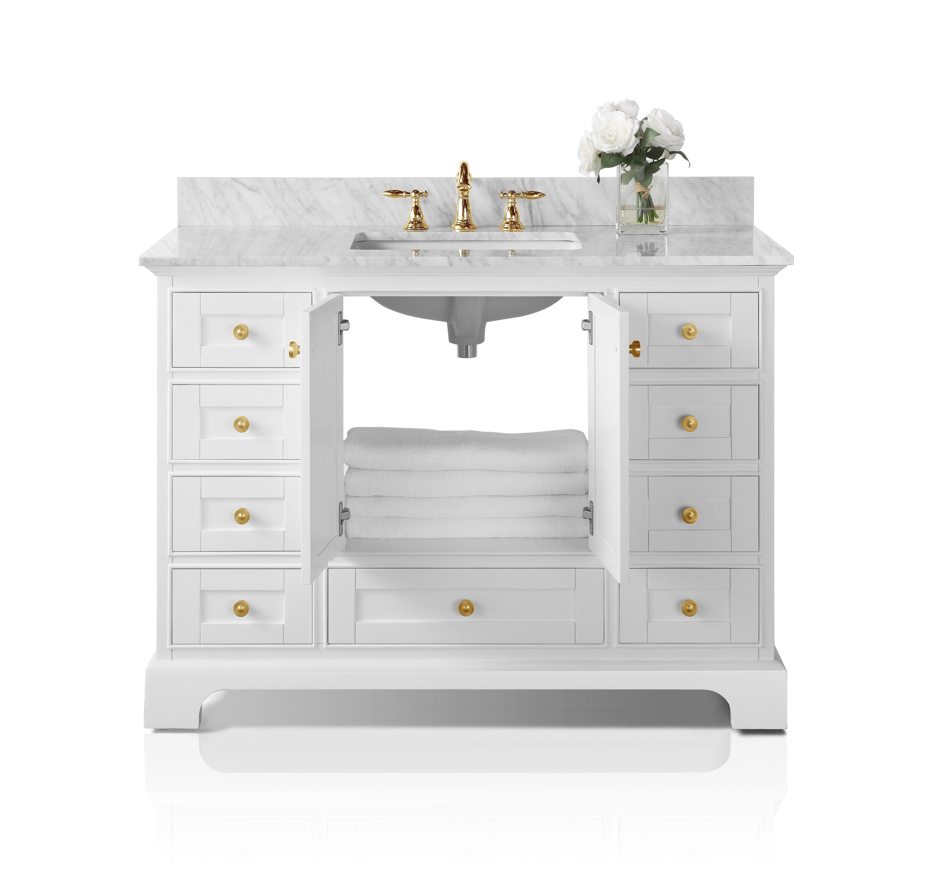 Varna 48'' Single Bathroom Vanity with Marble Top