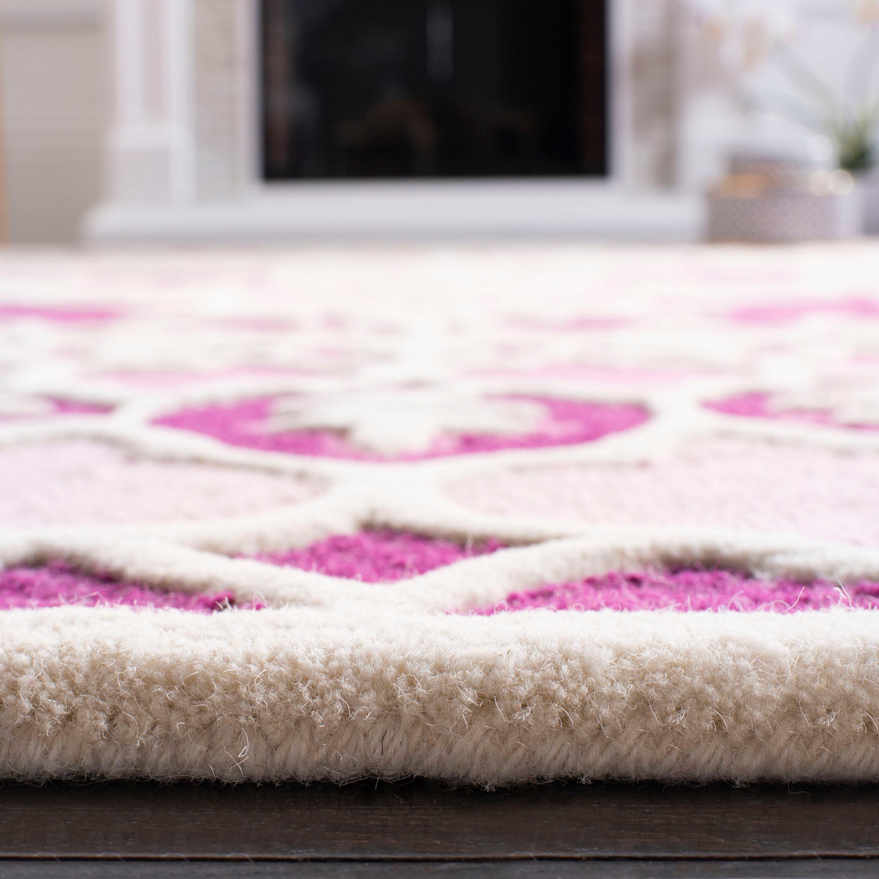 Bellagio BLG610 Hand Tufted Area Rug - Pink/Ivory - 5'x8' - Safavieh.