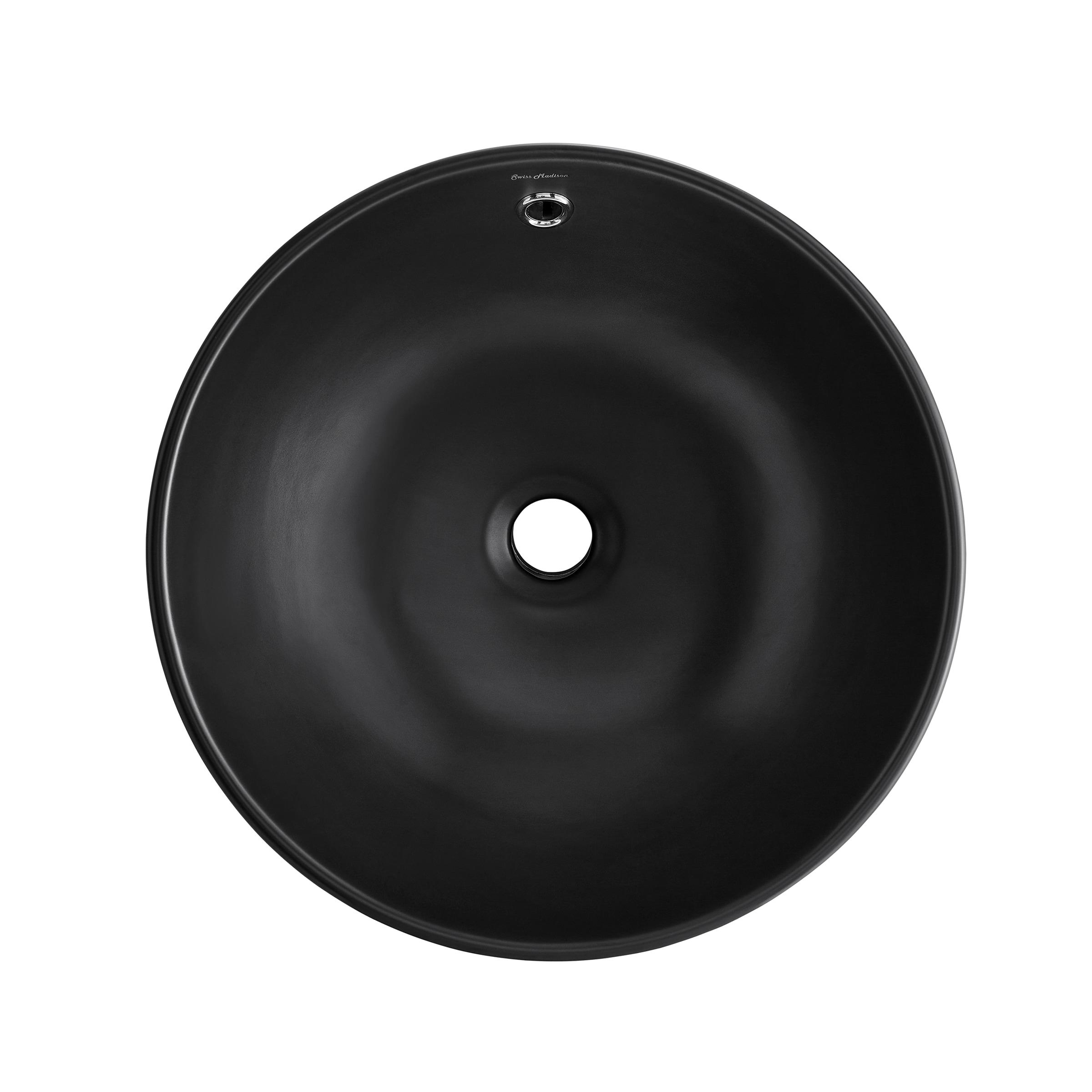 Besançon 17” Round Vessel Sink in Matte Black