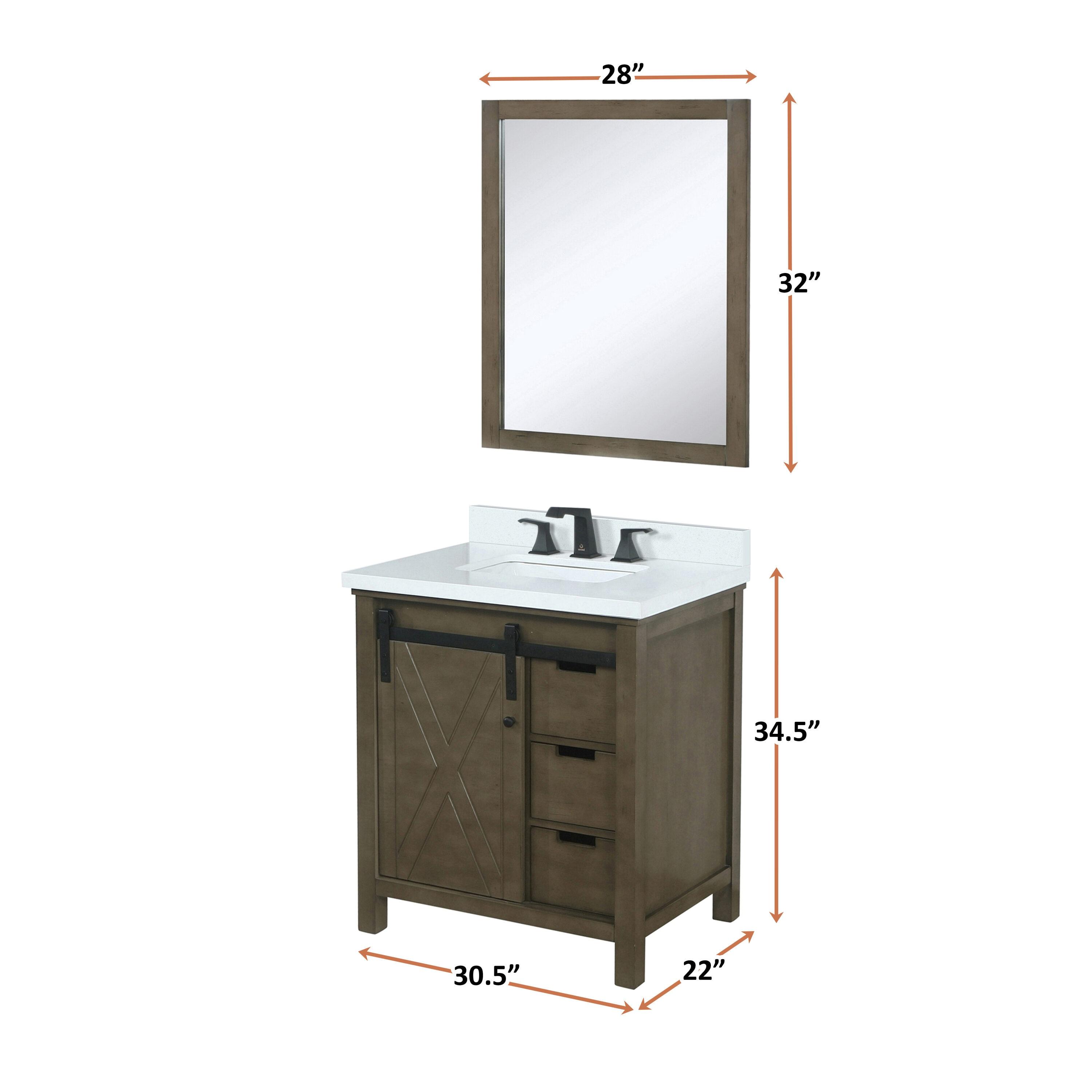 Lexora Marsyas 30 in W x 22 in D Single Bath Vanity