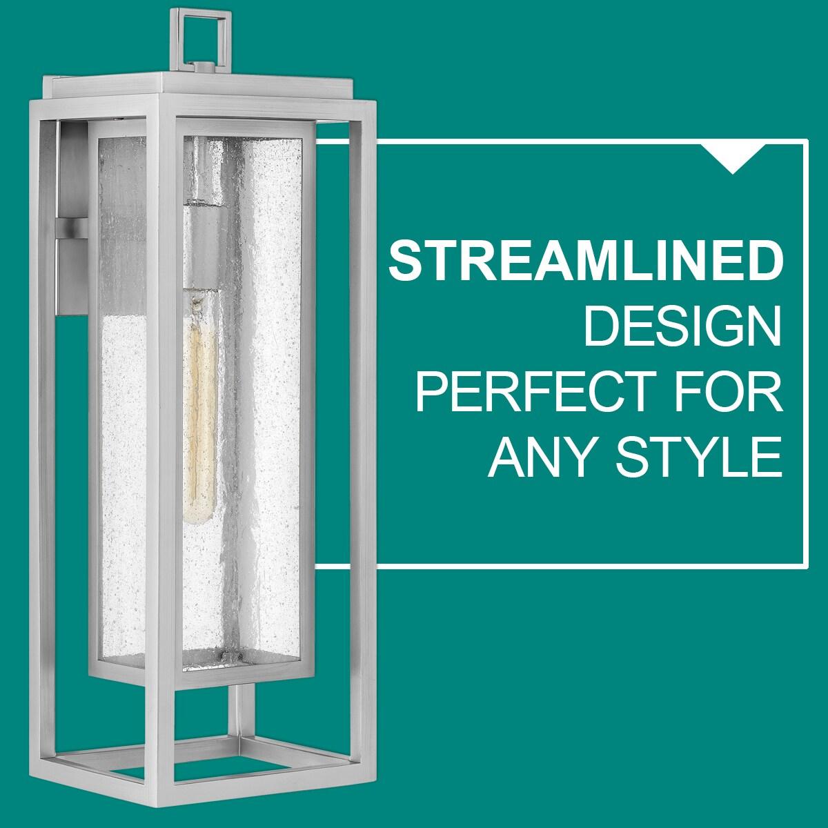Satin Nickel 12-Inch Outdoor Wall Sconce with Clear Seedy Glass