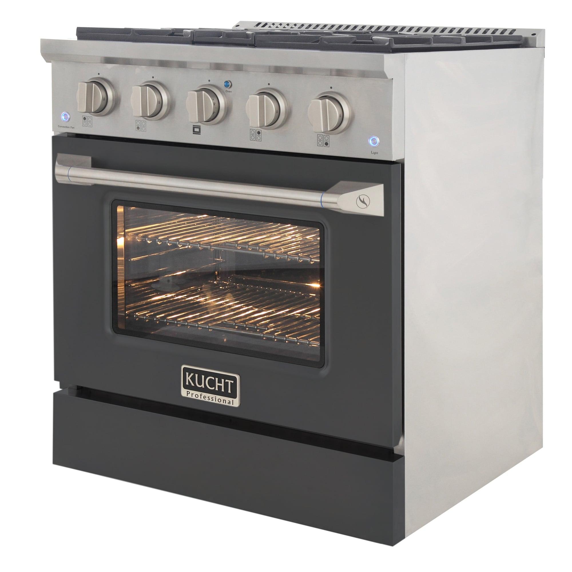 30 in. 4.2 cu. ft. Natural Gas Range with Convection Oven in Cement Gray