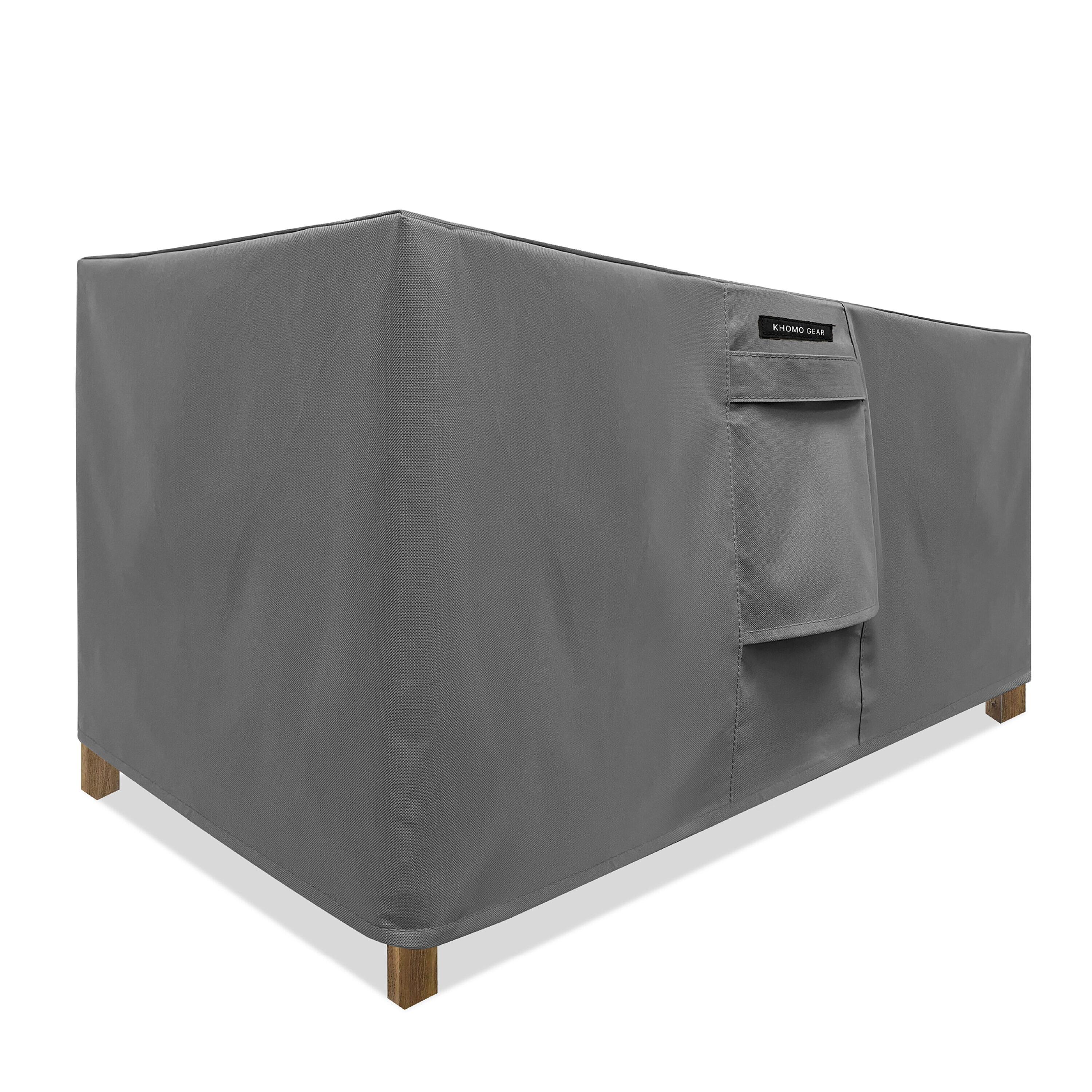 Heavy-Duty Gray Waterproof Outdoor Coffee Table Cover