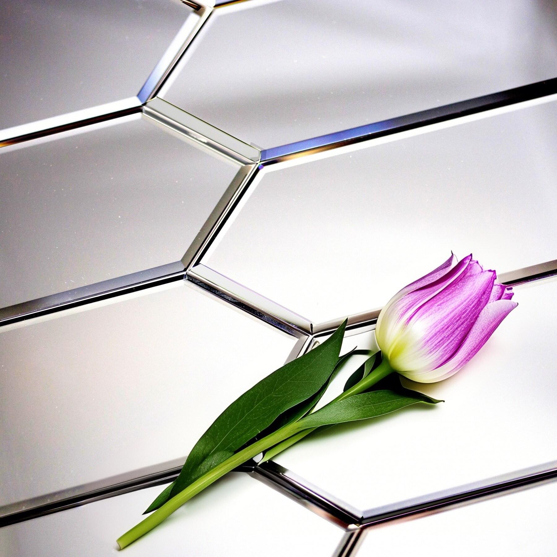 Abolos Reflections Matte 3" x 12" Beveled Glass Tile