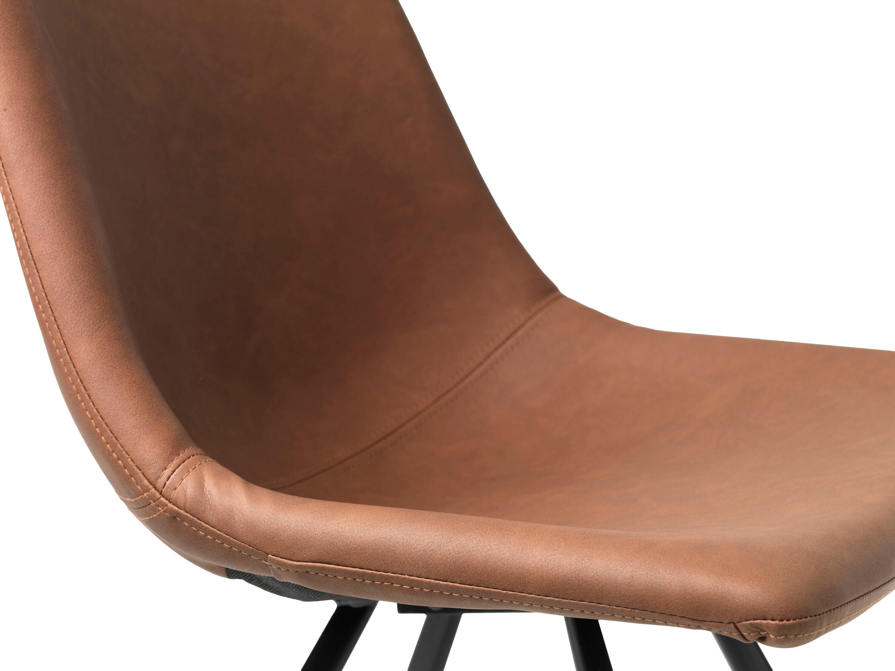 Unique Furniture 18.5''H Polyurethane Upholstered Dining Chair in Tan (Set of 2)