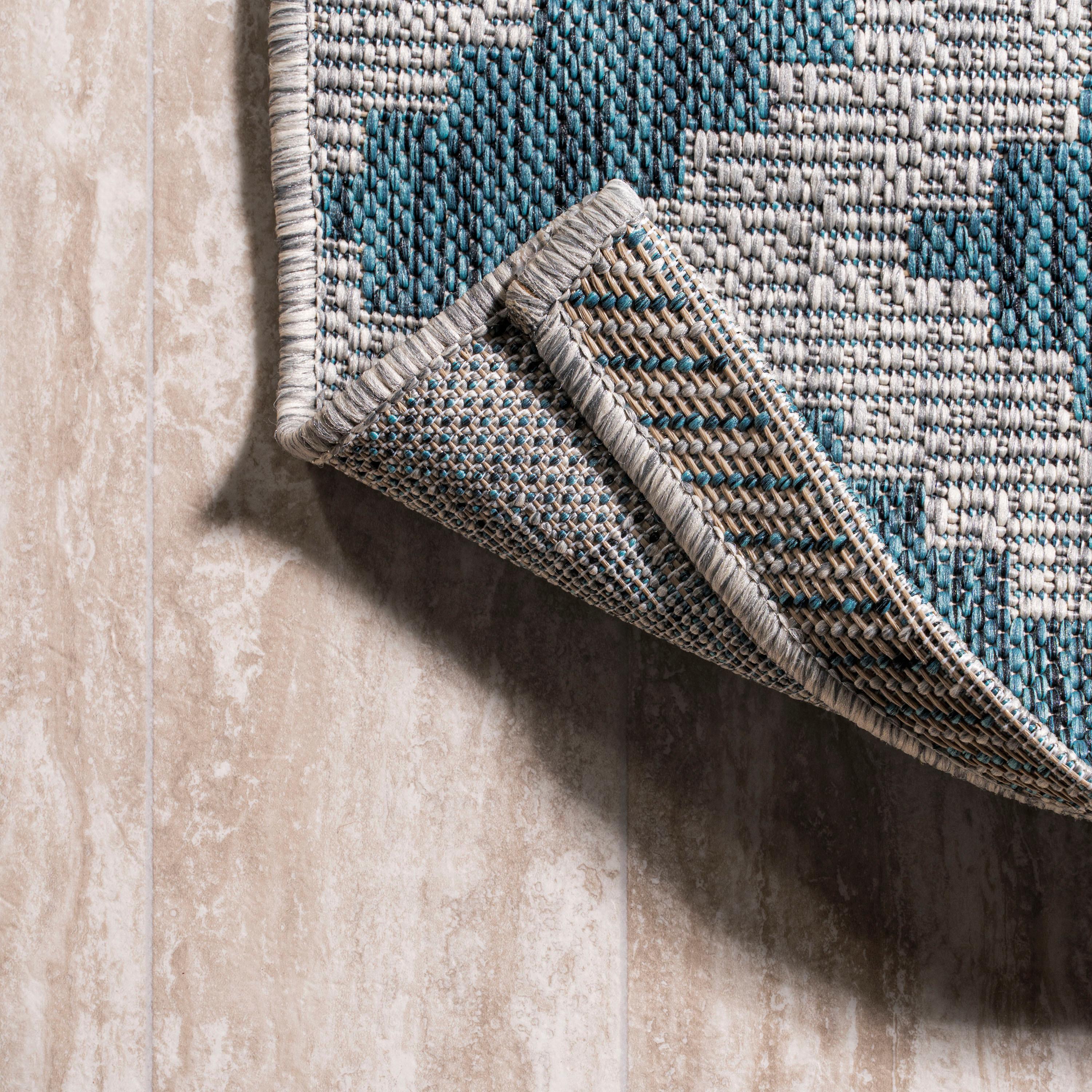 3'x5' Sintra Diamond Indoor/Outdoor Area Rug, Blue/Gray - JONATHAN Y