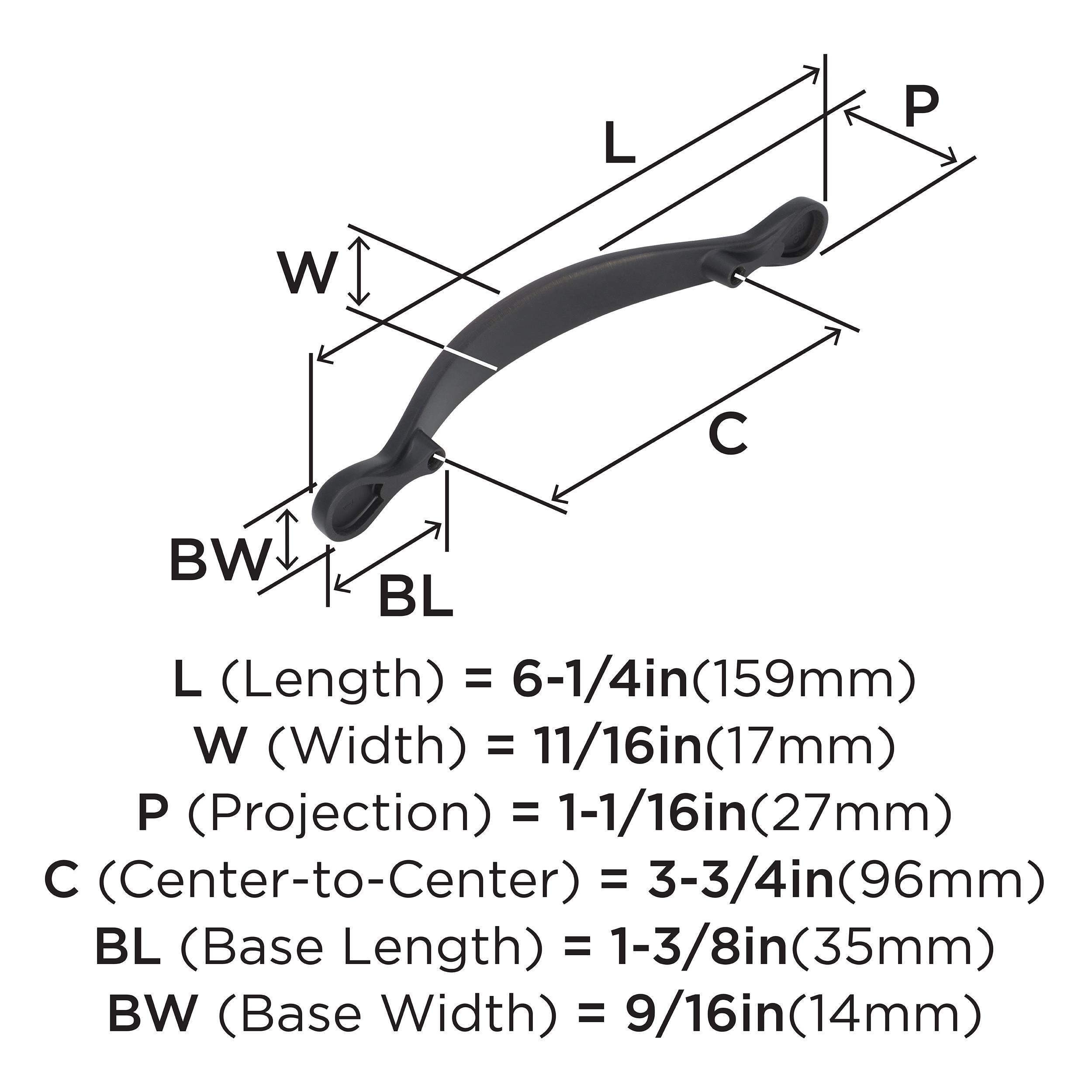 Amerock Inspirations 3-3/4 inch (96mm) Center-to-Center Oil-Rubbed Bronze Cabinet Pull
